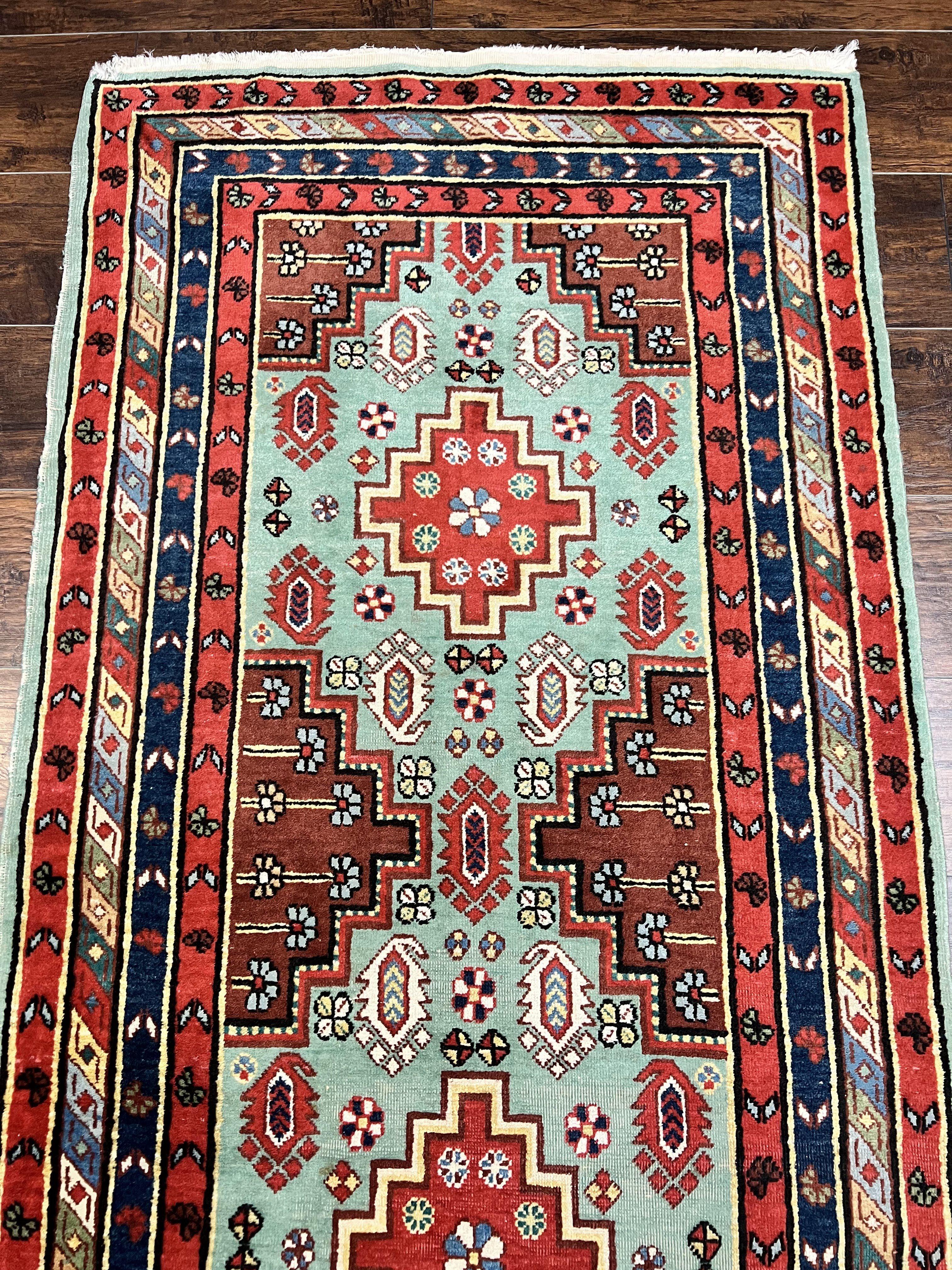 Colorful Turkish Rug 3x6, Geometric Heriz Oriental Carpet, Wool Hand Knotted Vintage Carpet, Oriental Rug 3 x 6 - Jewel Rugs