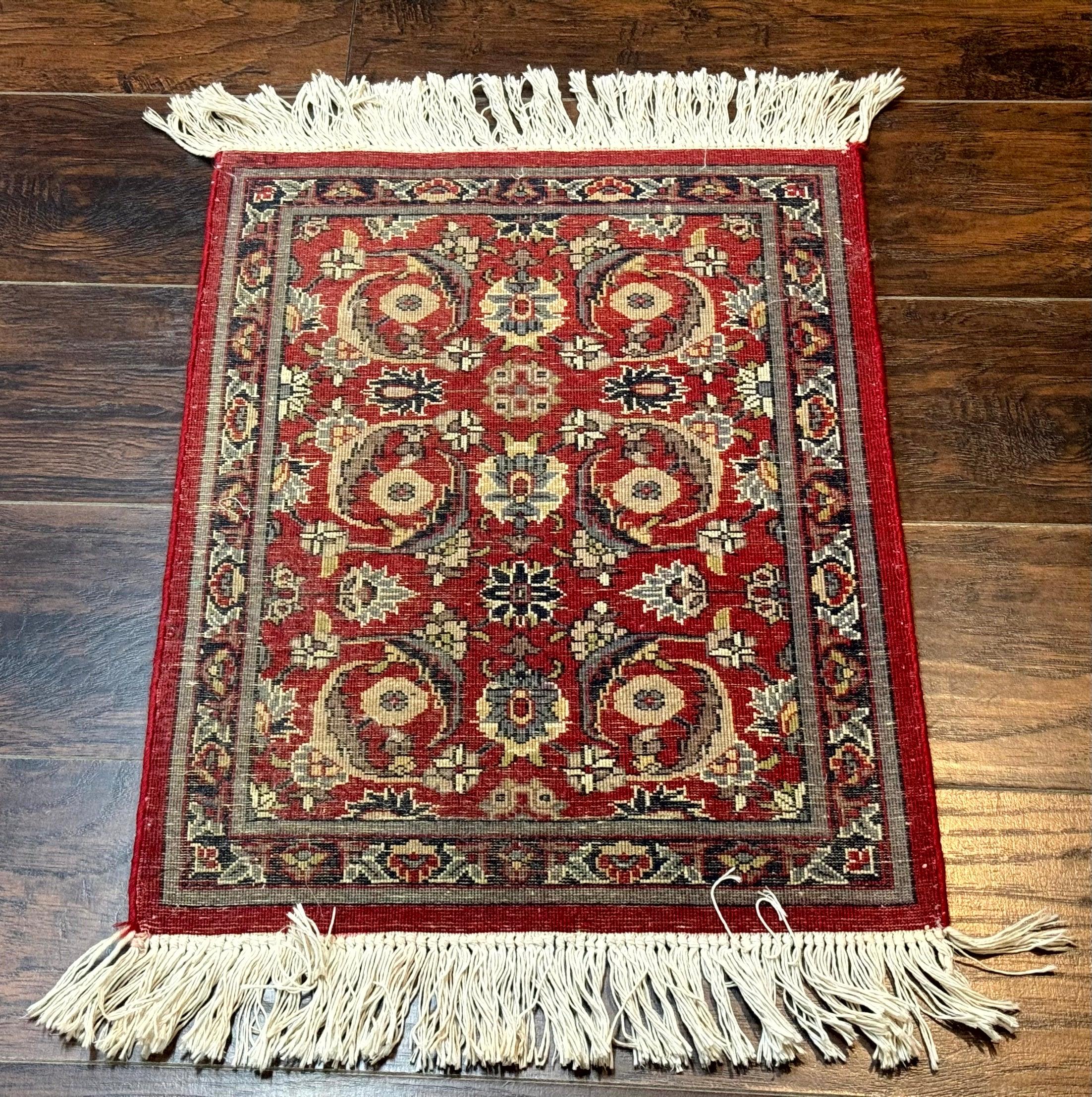 Small Pak Persian Handmade Wool Rug 1.7 x 2, Red - Jewel Rugs