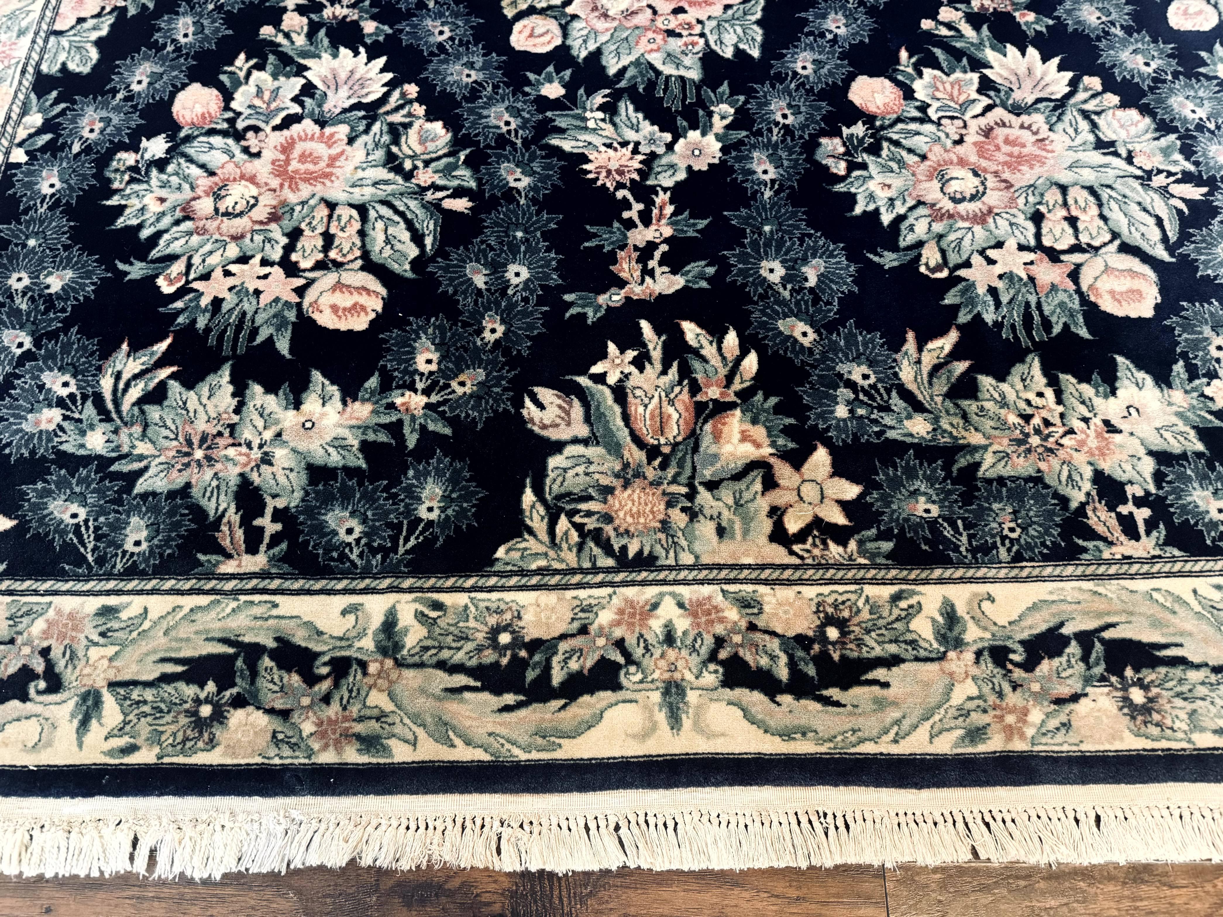 Sino Persian Rug 6x9, Navy Blue, Floral - Jewel Rugs