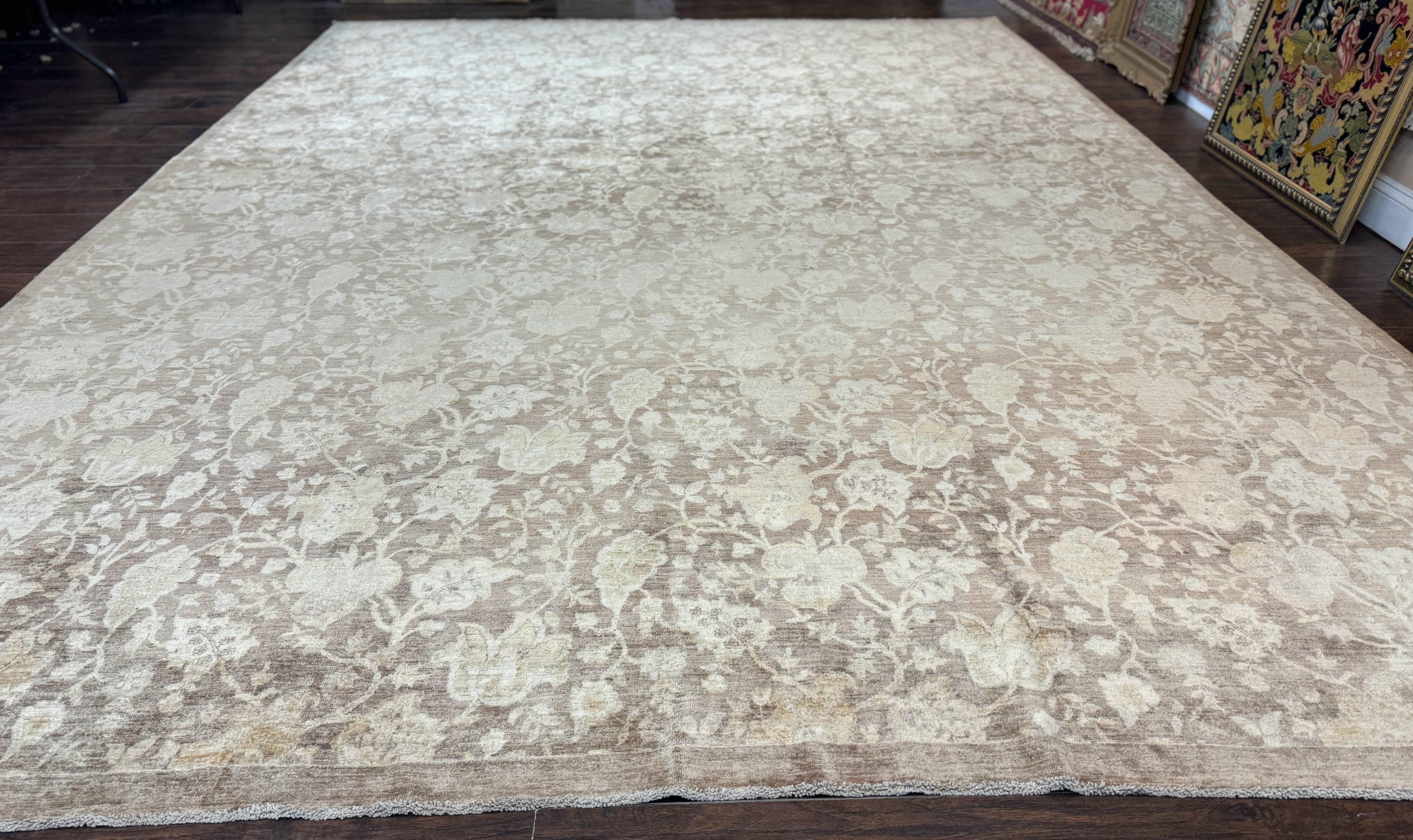 Modern Floral Rug 10x14, Large Wool Area Rug, Handmade Carpet - Jewel Rugs