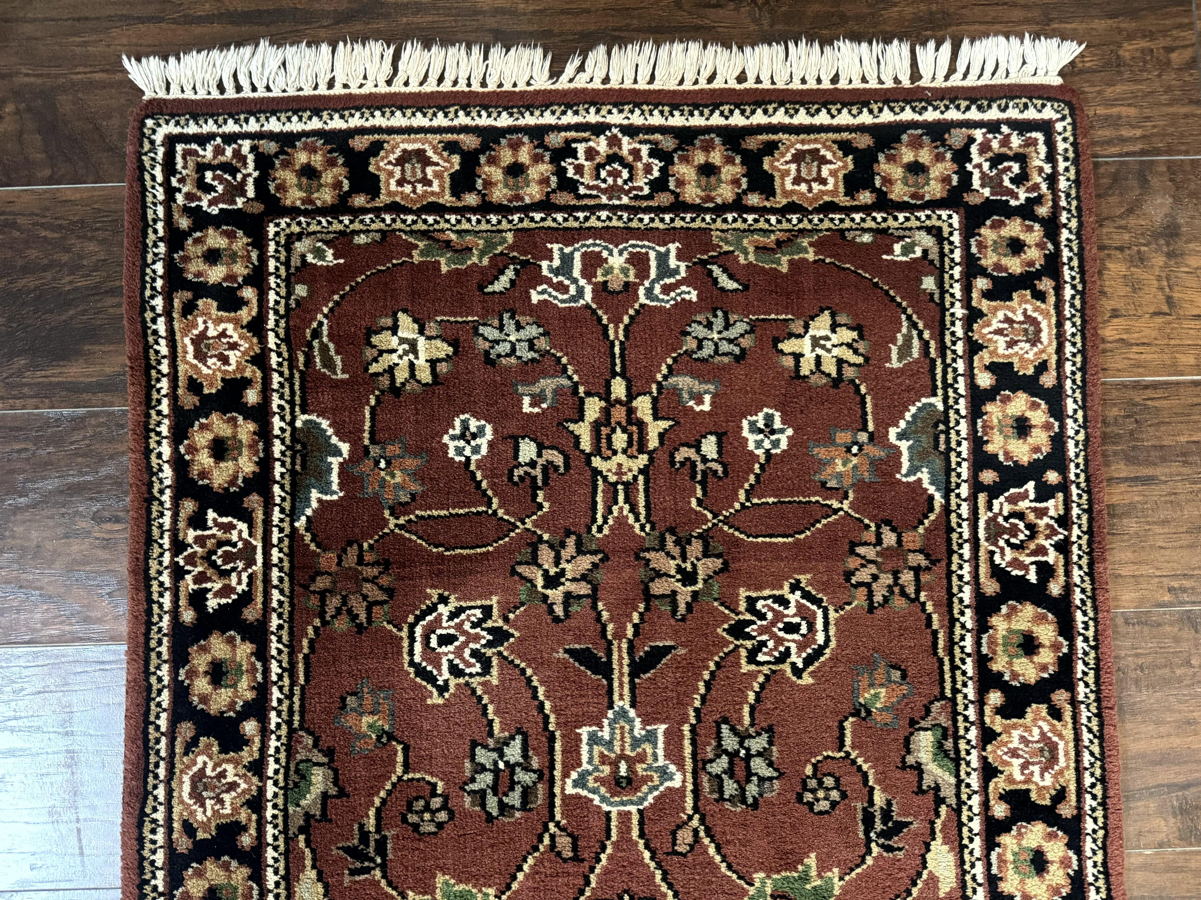 Indo Persian Sarouk Runner Rug 2.8 x 20 ft Runner for Hallway, Long Runner Rug, Handmade - Jewel Rugs