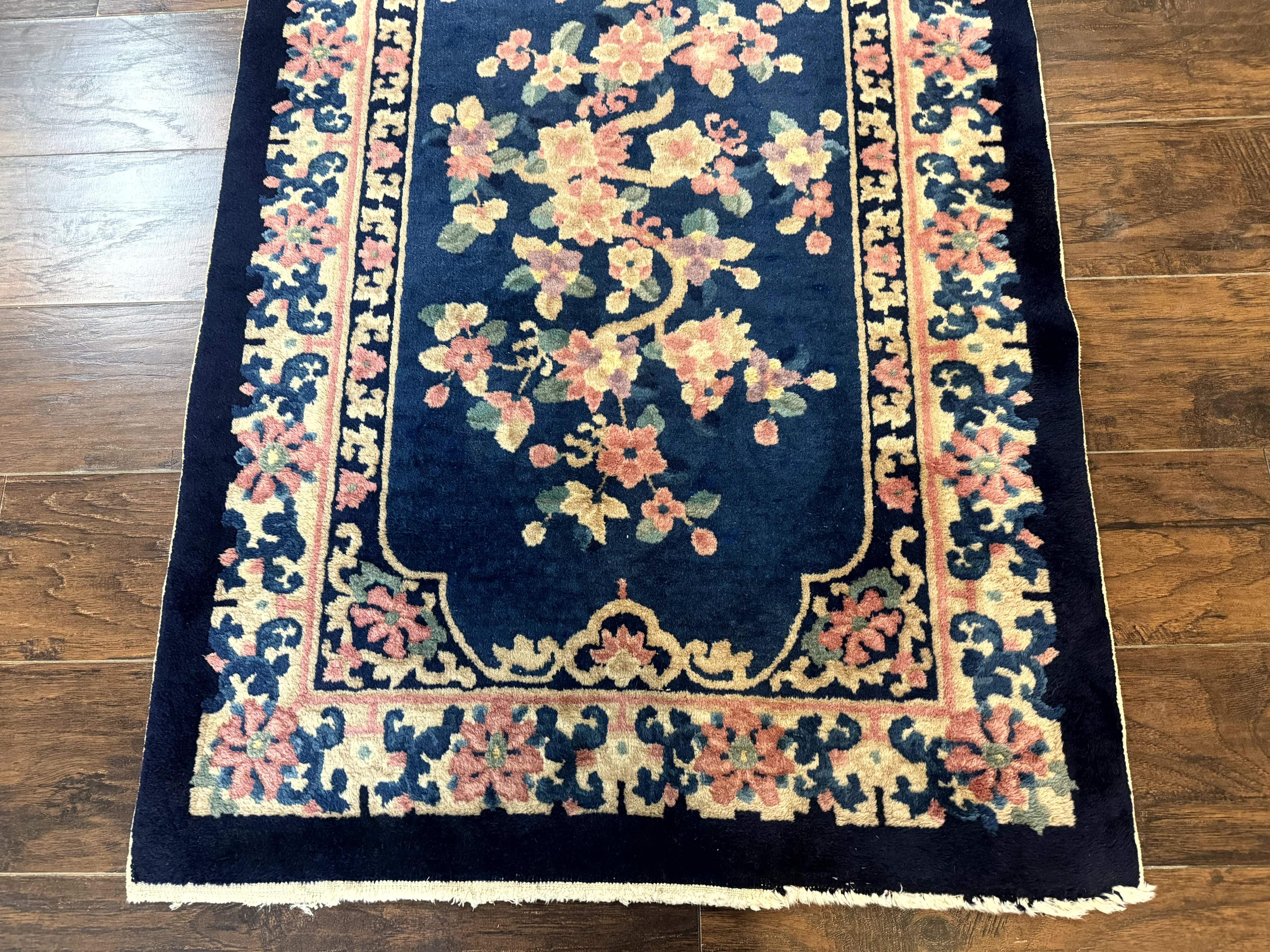 Chinese Rug 3x6, Peking Rug, Blue Chinese Wool Rug, Fete Rug - Jewel Rugs