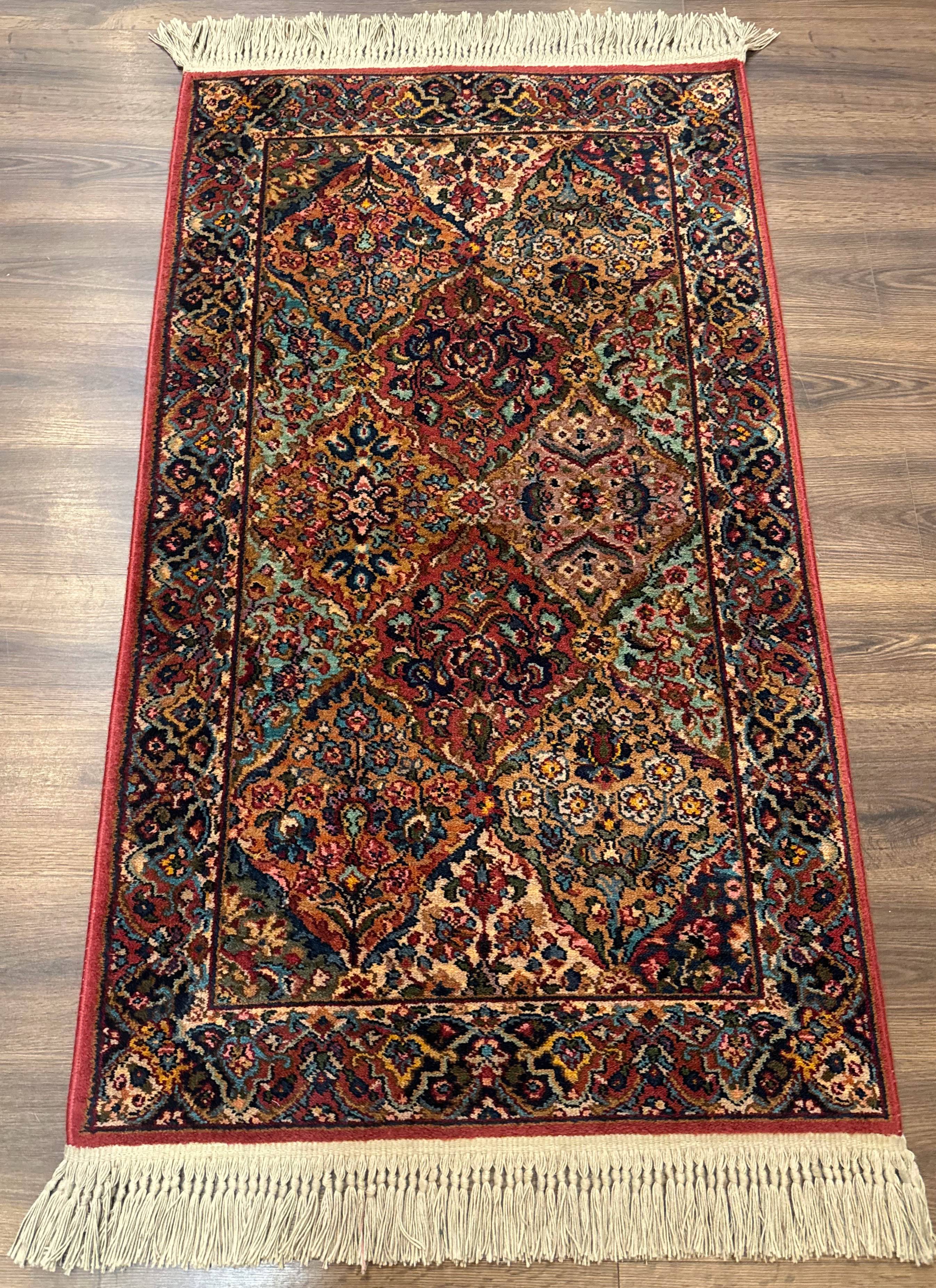 Karastan Rug 3x5 Multicolor Panel Kirman #717, Original 700 Series, Wool Pile, Discontinued - Jewel Rugs