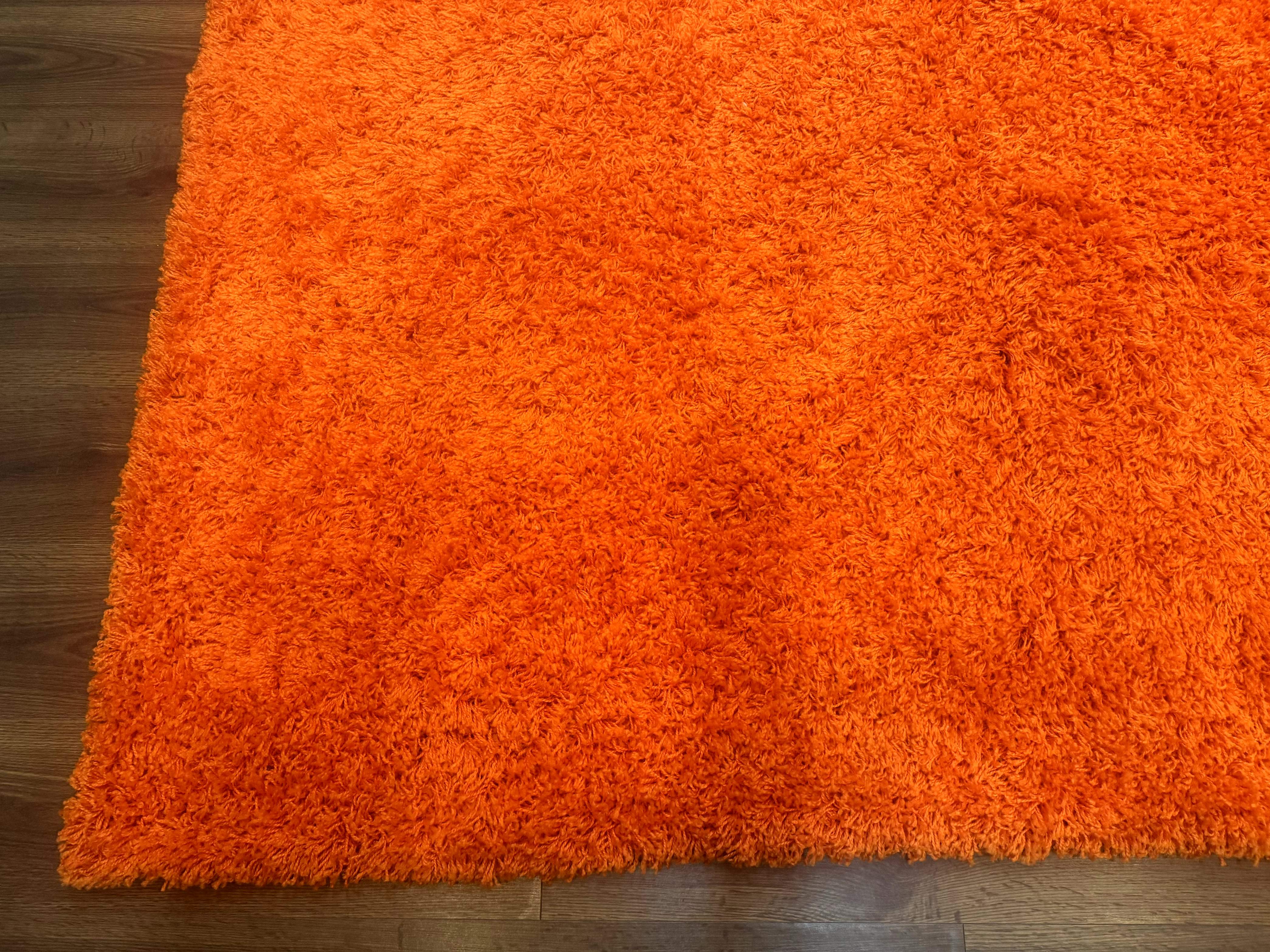 Large Orange Shag Rug 10x13 ft - Jewel Rugs