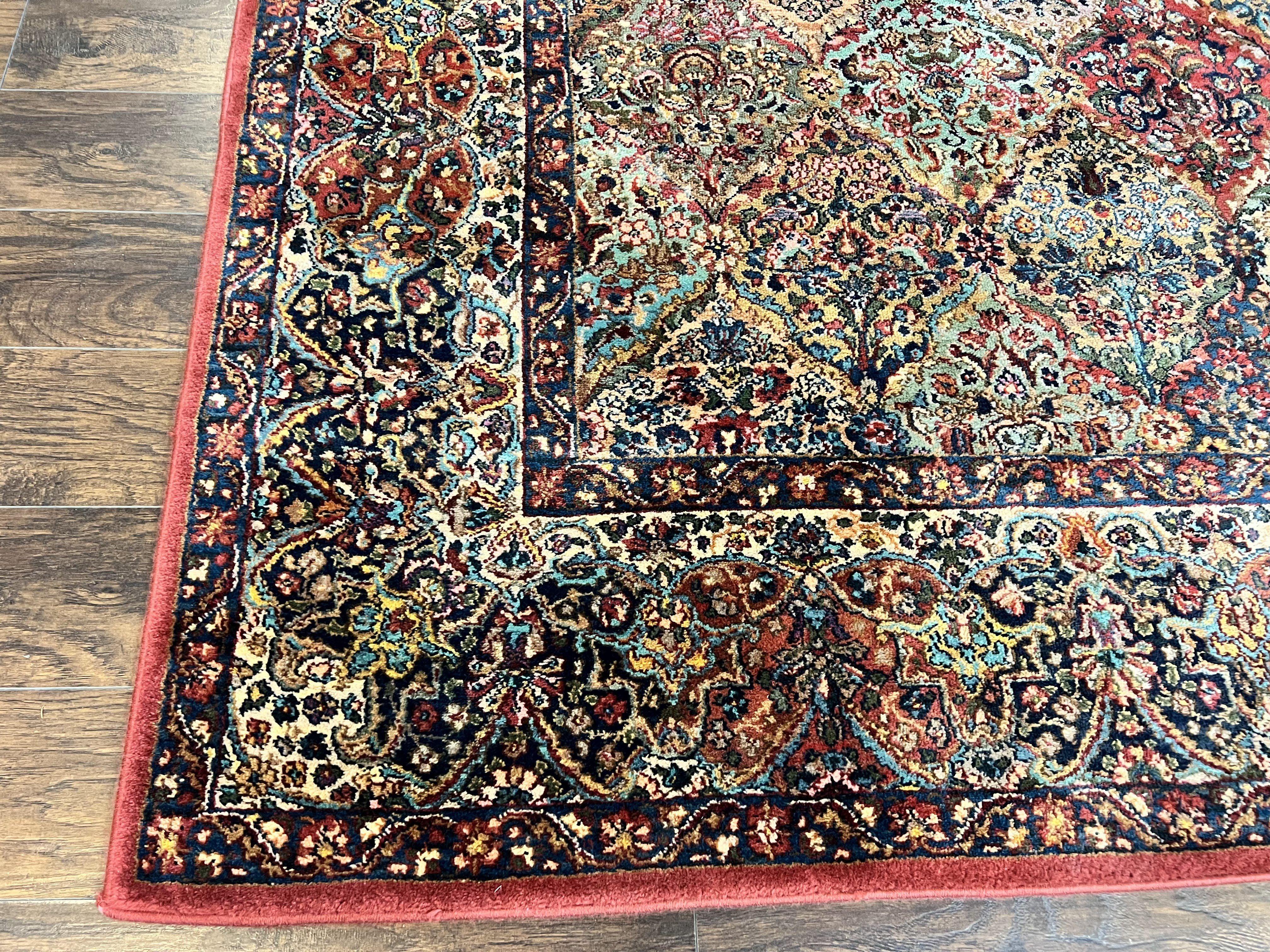 Karastan Multicolor Panel Kirman Rug #717, Square Wool Karastan Rug 9x9 ft, Wool Karastan Carpet, Original 700 Series, Rare Size 9 x 9 - Jewel Rugs