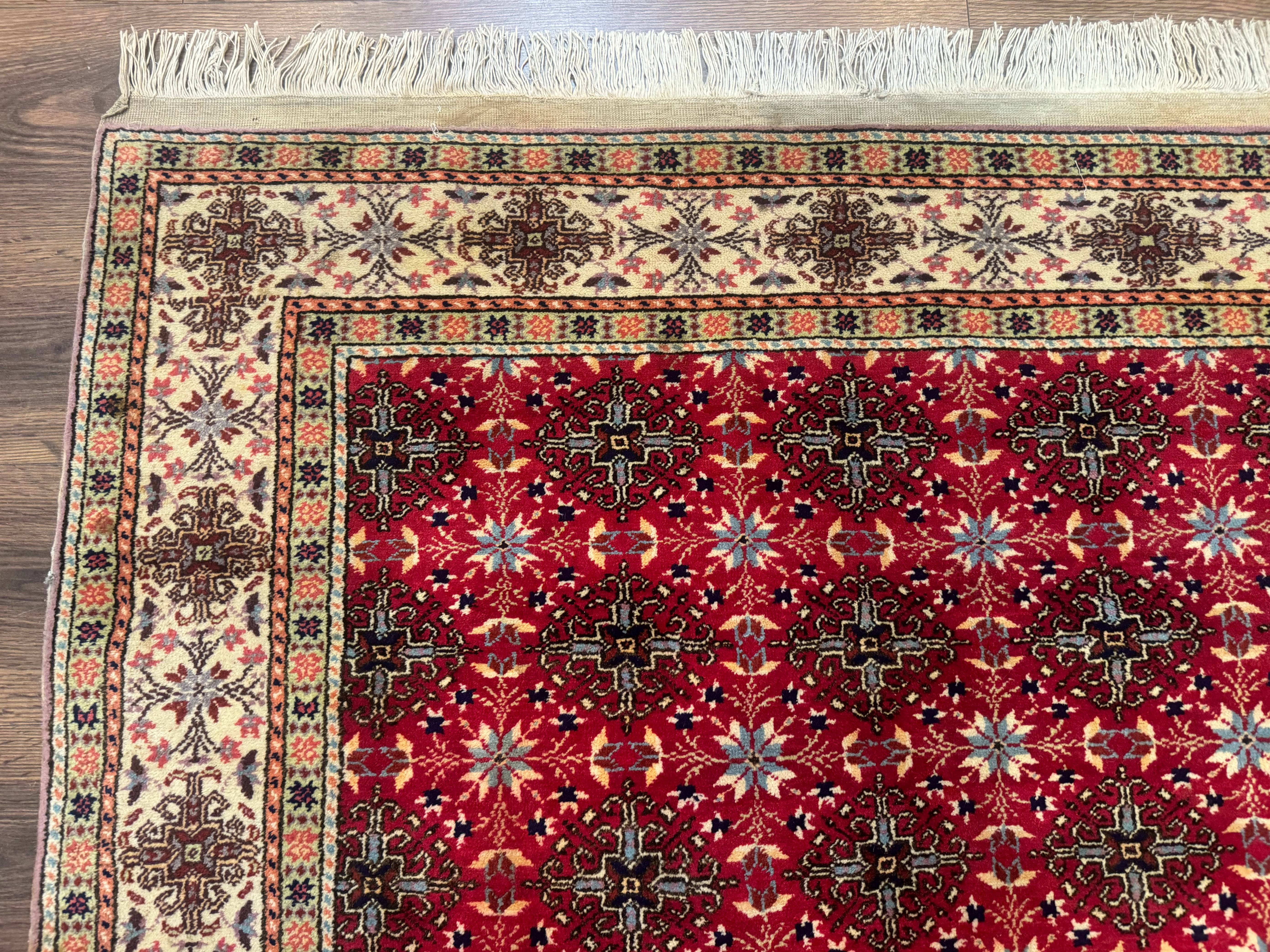 Turkish Sivas Rug 4x6, Red and Cream, Allover Design, Handmade Vintage - Jewel Rugs