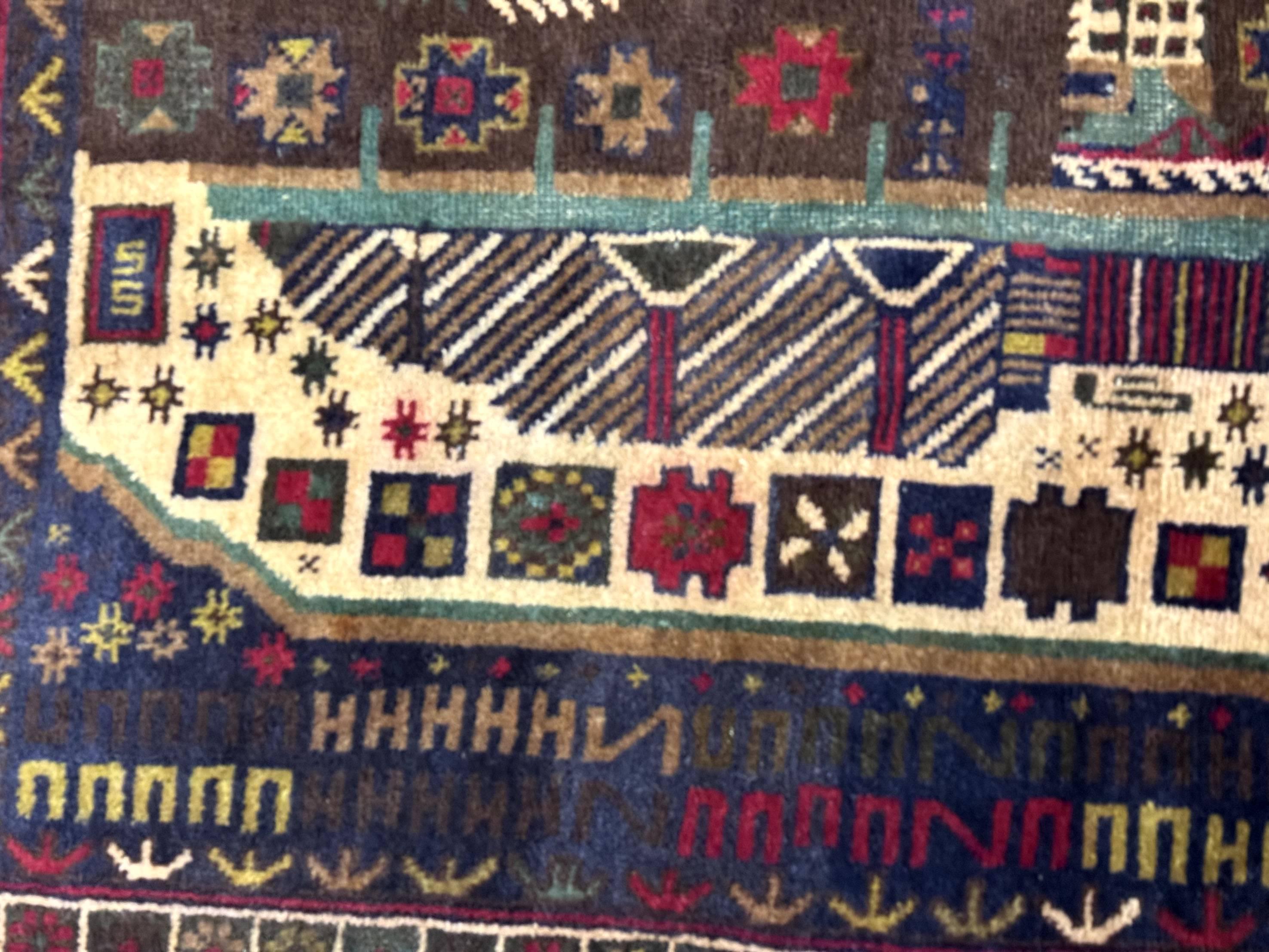 Balouch Rug 3x5, Afghan Carpet, City Pictorial - Jewel Rugs