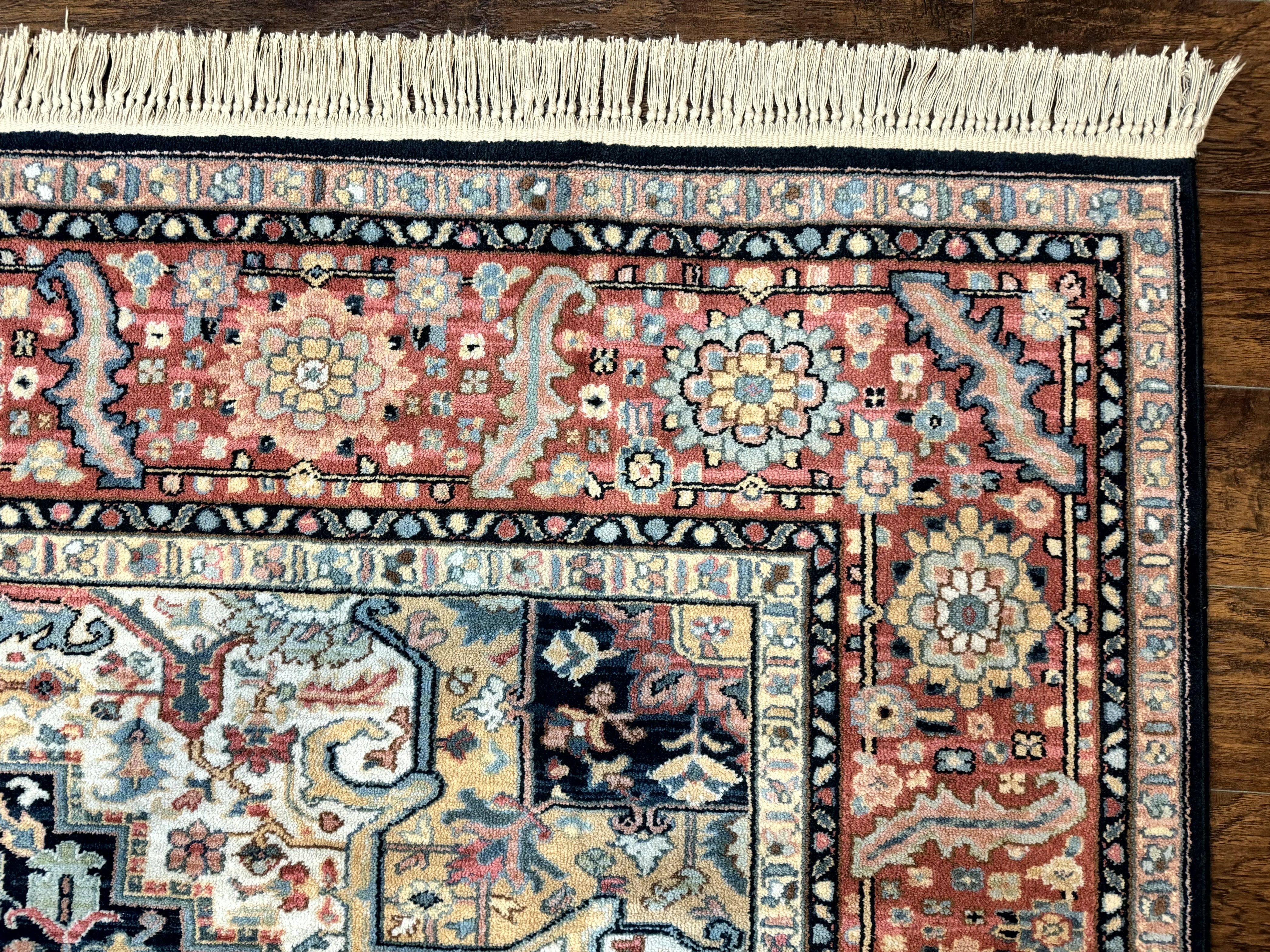 Karastan Navy Heriz #700/701 Rug, 8.8 x 10.6 Karastan Carpet, Wool Pile, Discontinued Vintage Karastan Rug, Original 700 Series, Geometric - Jewel Rugs