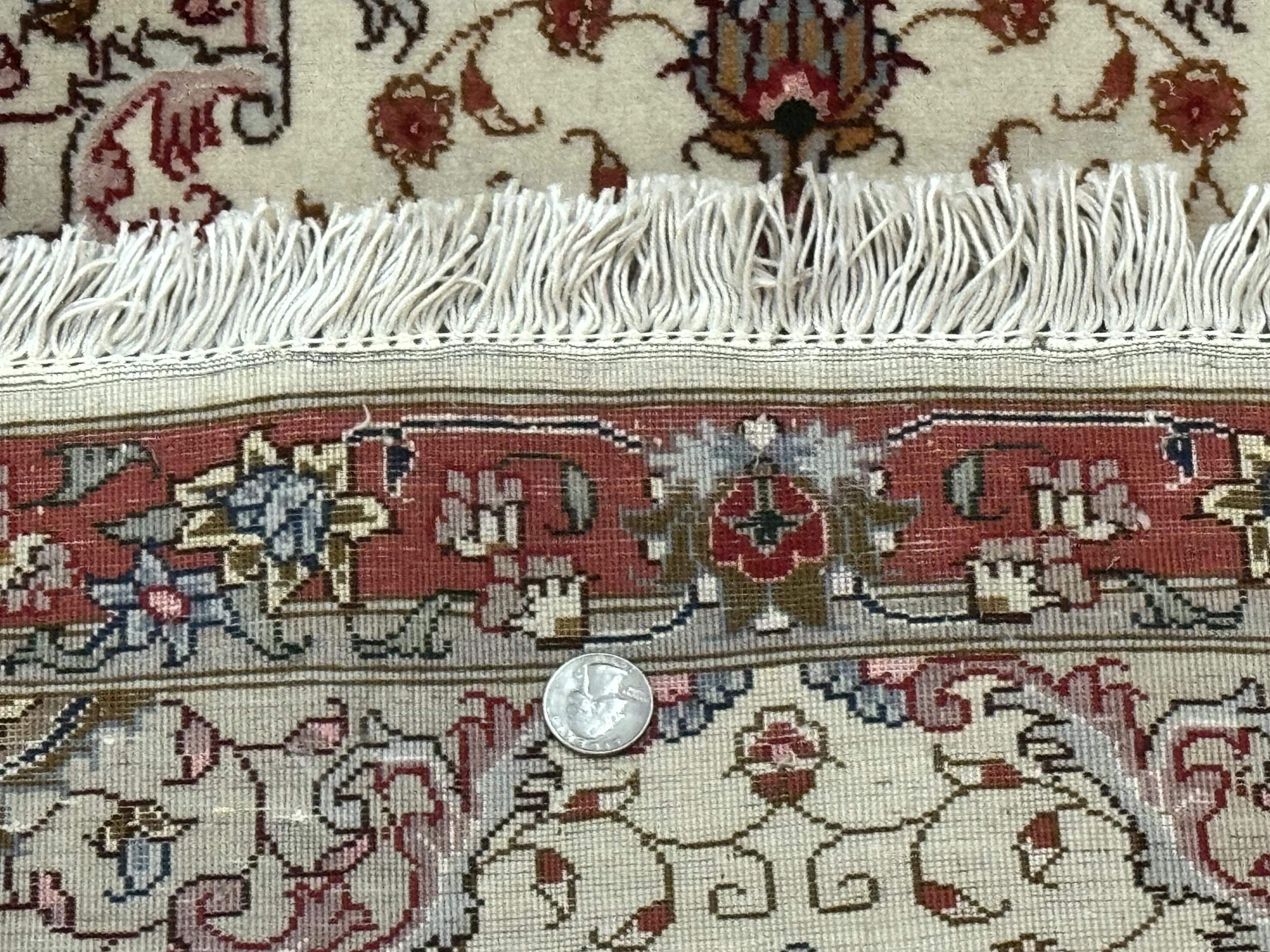 Persian Tabriz Rug 2x3 – Ivory and Salmon, Fine 310 KPSI, Small Accent Rug - Jewel Rugs