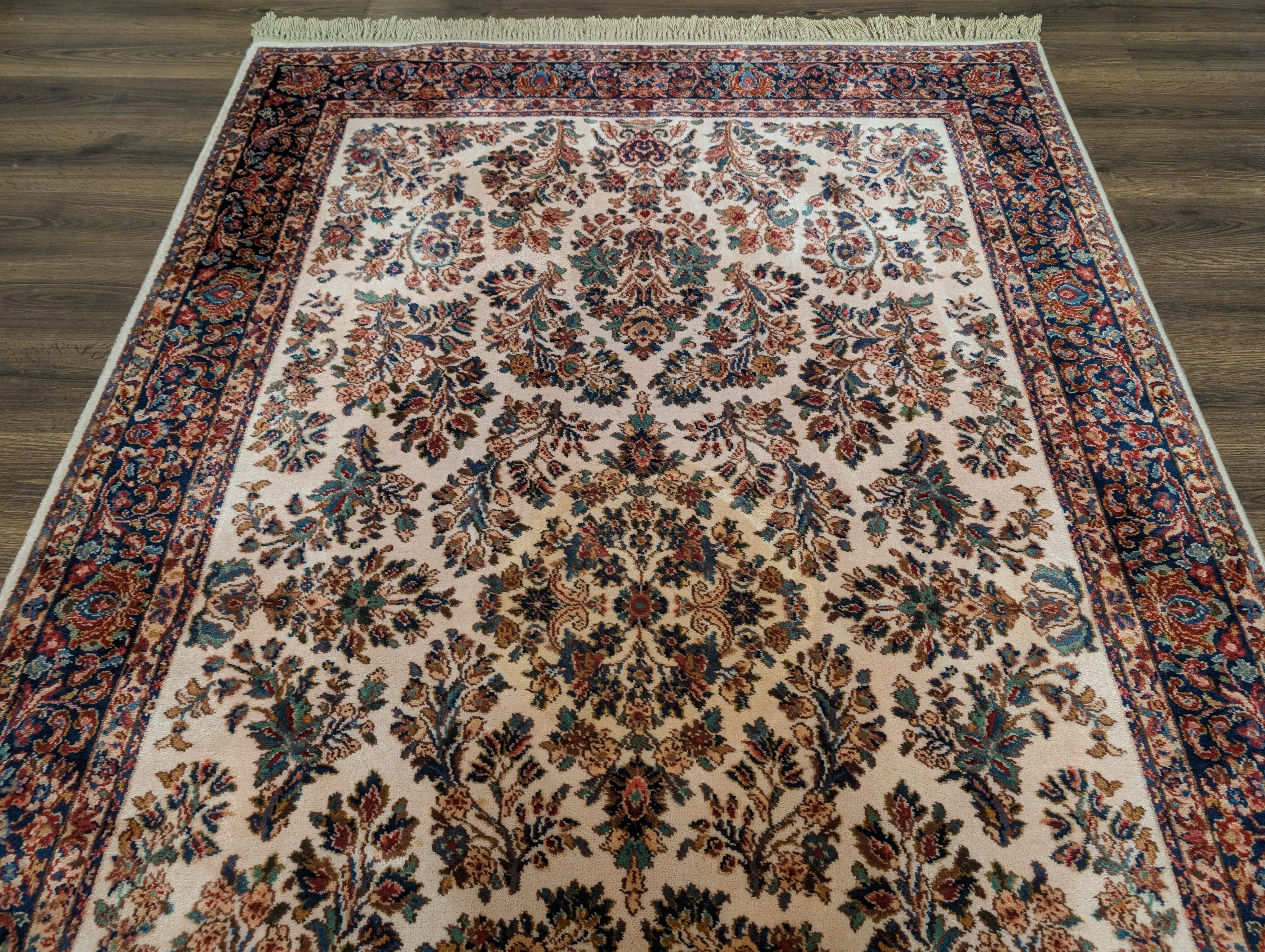 Karastan Rug 5.9 x 9, Ivory Sarouk #760, Original 700 Series, Wool Pile, Vintage - Jewel Rugs