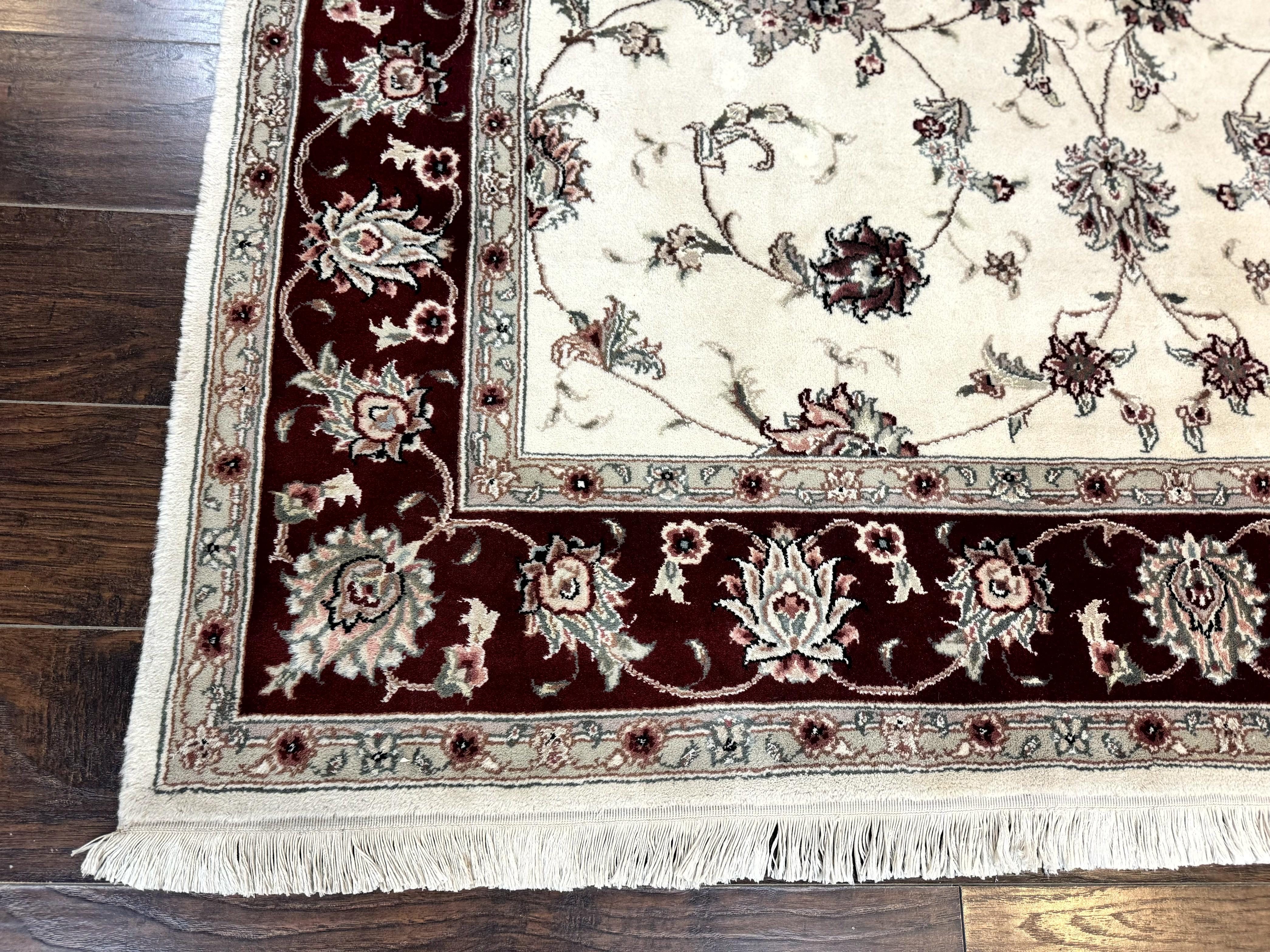 Ivory and Burgundy Pak Persian Rug 6x9 - Jewel Rugs