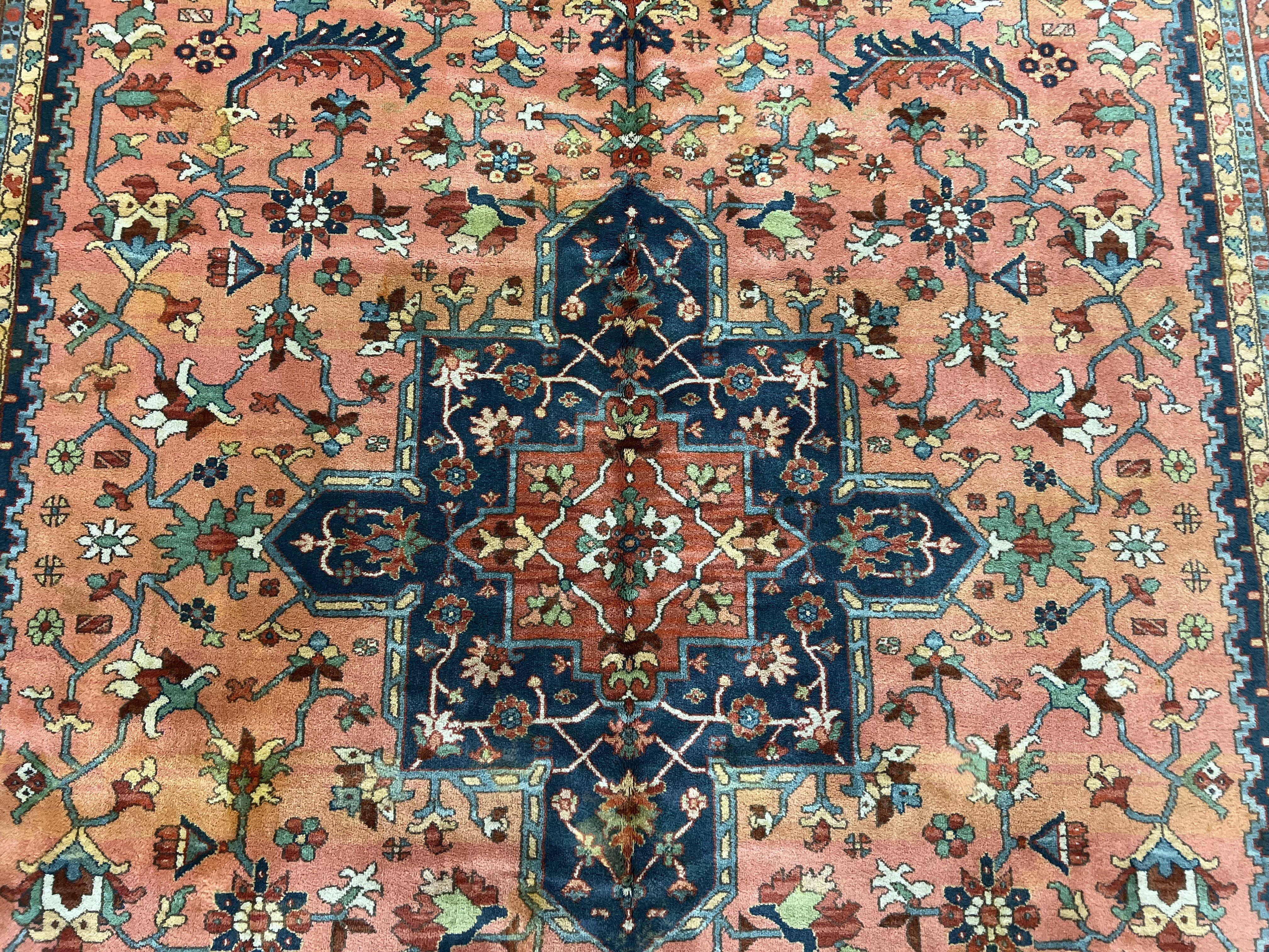 10x14 Karastan Medallion Serapi Rug #736, Vintage Wool Pile Large Karastan Carpet 10 x 14 ft, Discontinued Original 700 Series Area Rug - Jewel Rugs