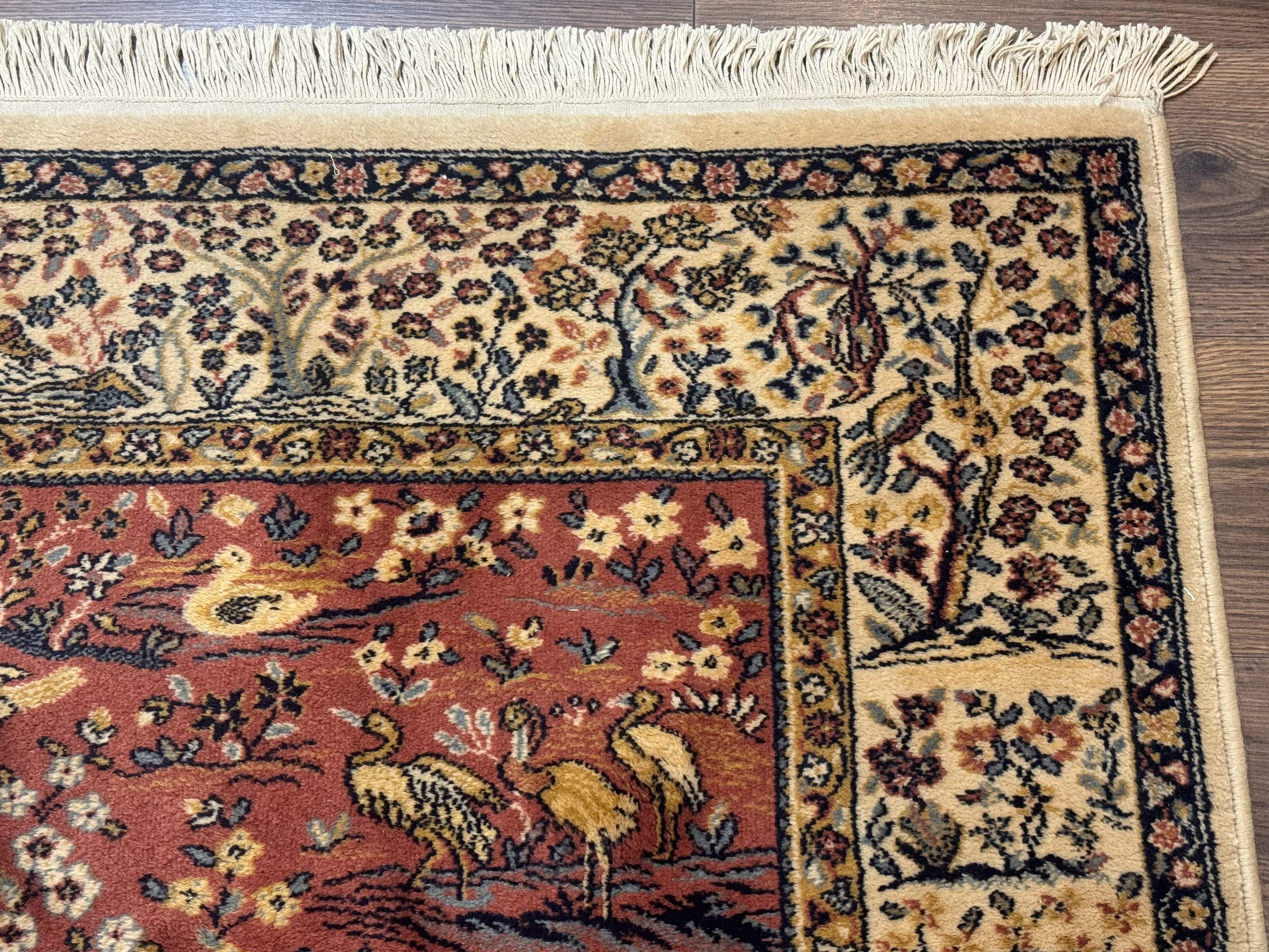 Persian Wool Rug 4x6, Tree of Life Animal Pictorials, Vintage, Power Loomed Ardakan Rug - Jewel Rugs