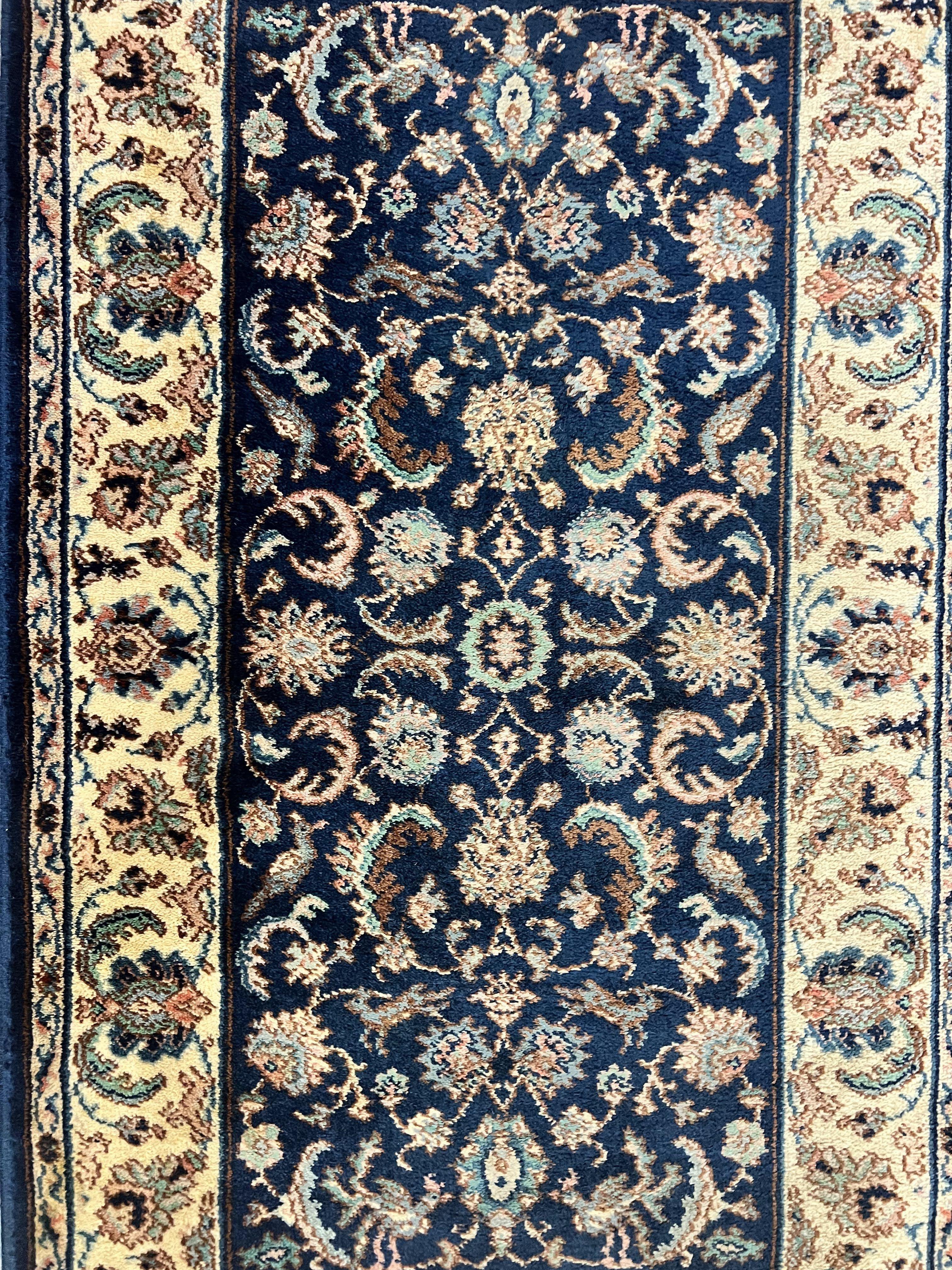 Karastan Rug #747, Indigo Tabrizz 5.9 x 9, Wool Karastan Carpet, Vintage Discontinued Original 700 Series Karastan Area Rug - Jewel Rugs