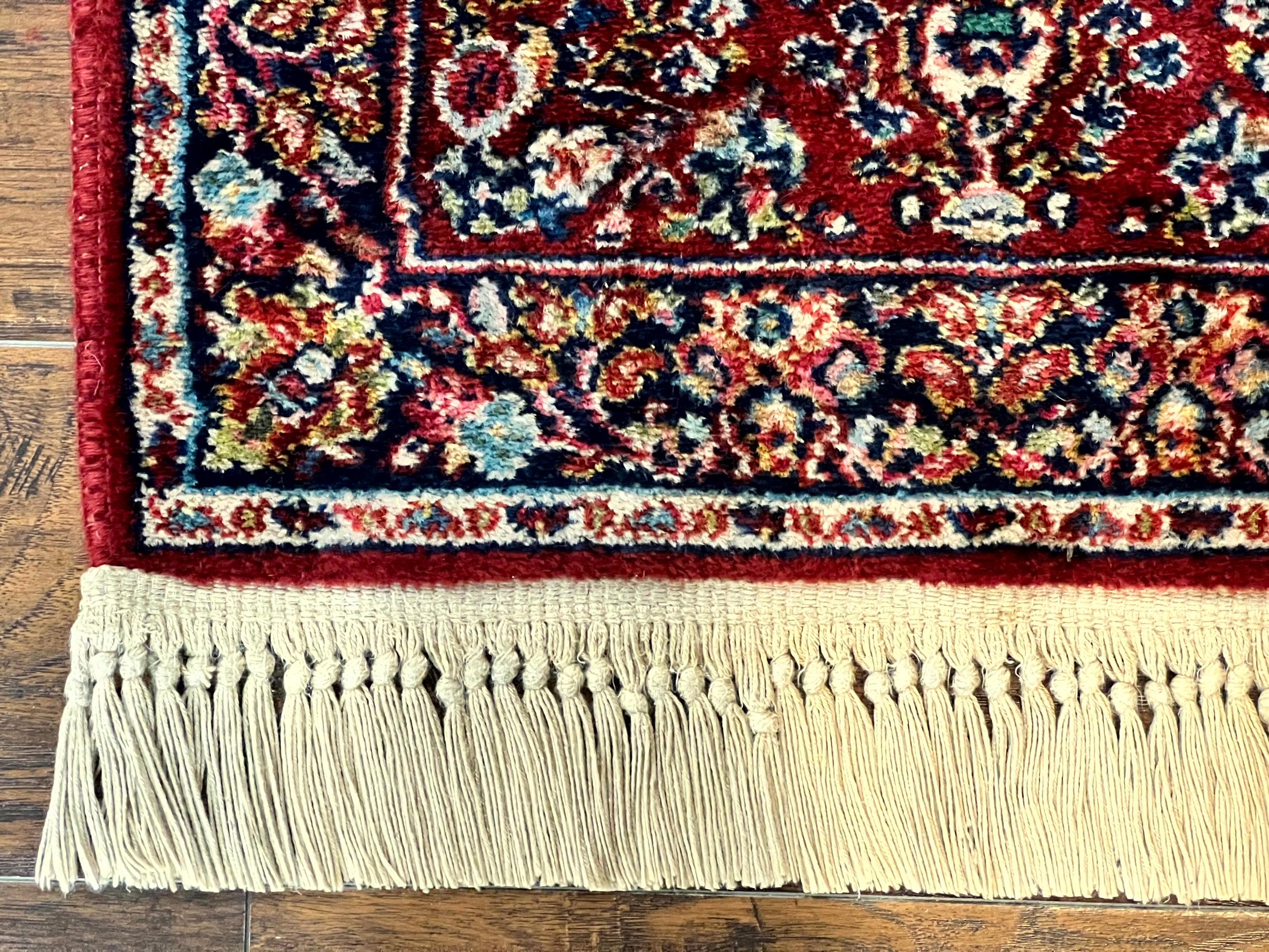 Small Karastan Rug 2x4 Red Sarouk #785, Karastan Wool Pile Rug, Original 700 Series, Discontinued Vintage Karastan Carpet - Jewel Rugs