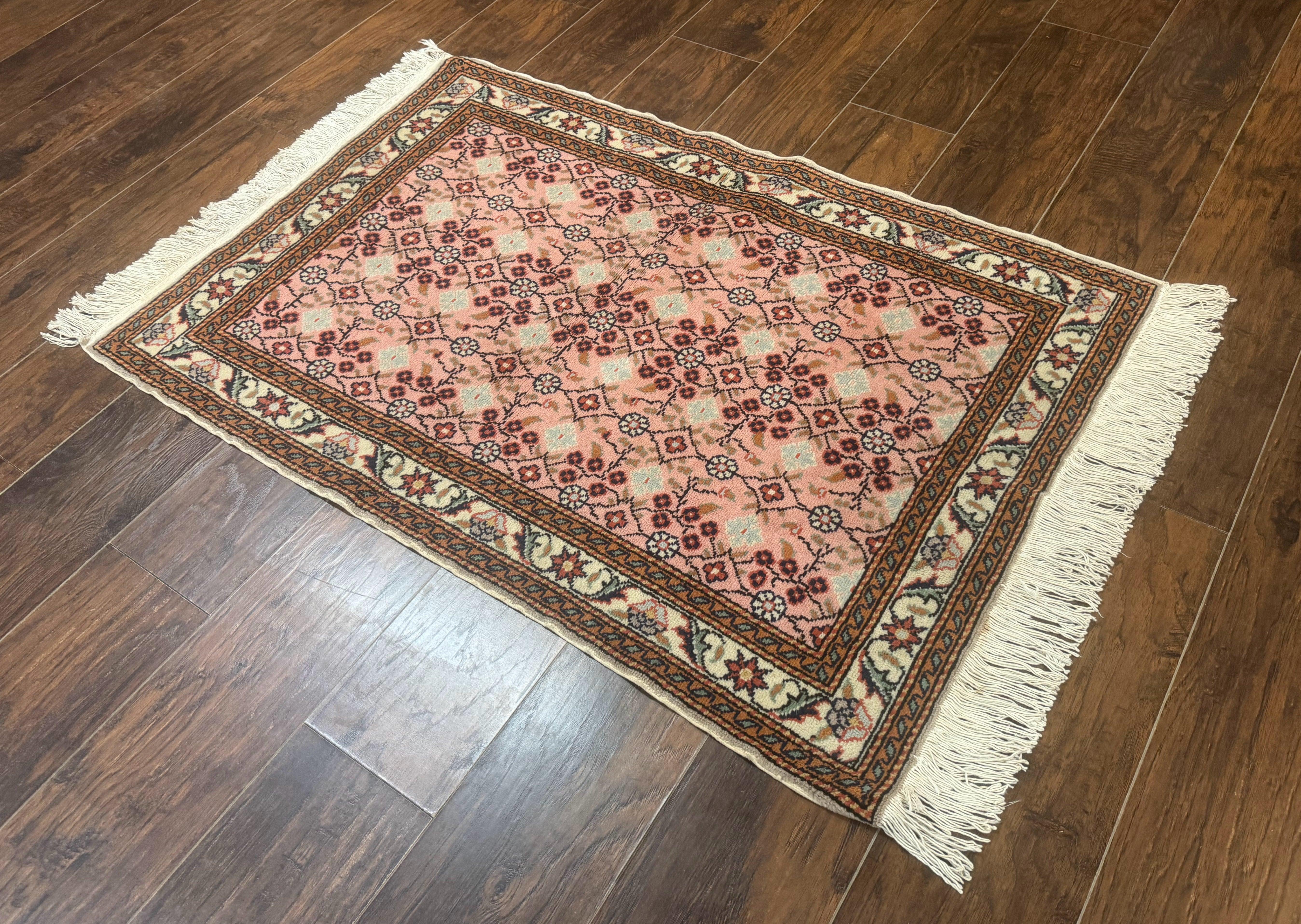 Turkish Sivas Rug 3x4, Pink, Handmade, Wool, Vintage - Jewel Rugs