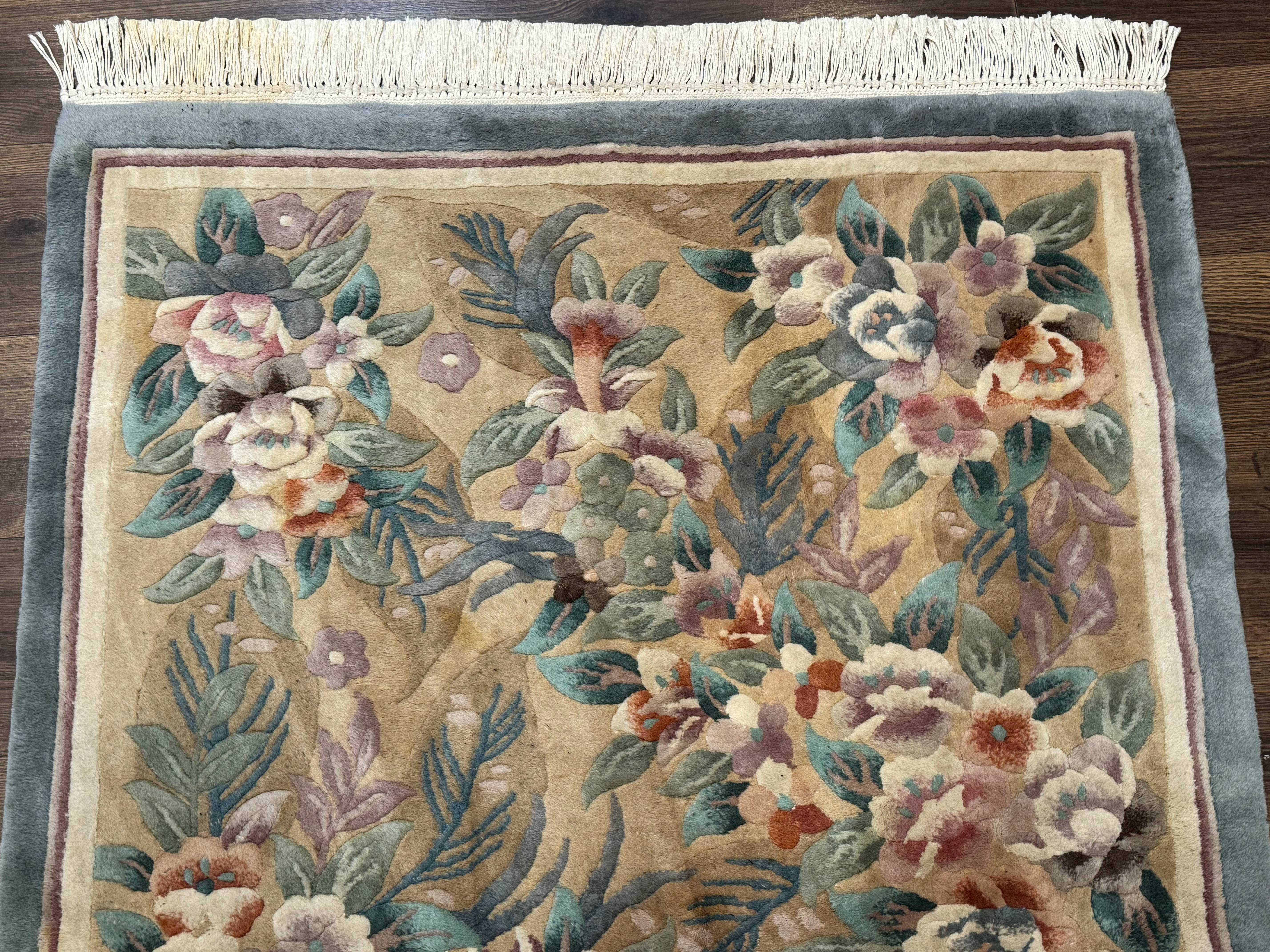 Chinese Wool Rug 4x6, Floral, 90 Line Rug, Pair B - Jewel Rugs