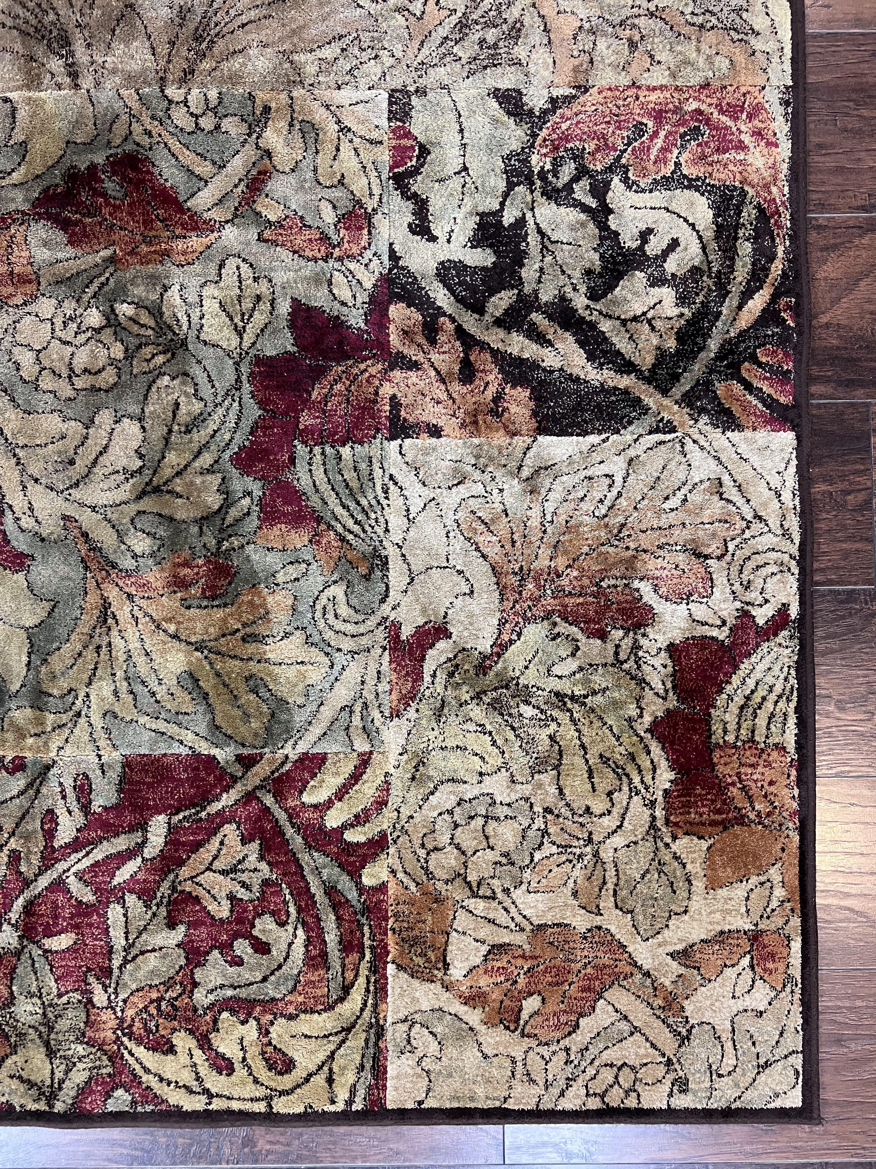 Modern Abstract Area Rug 5x7, Floral Design, Contemporary Carpet 5 x 7, Multicolor - Jewel Rugs