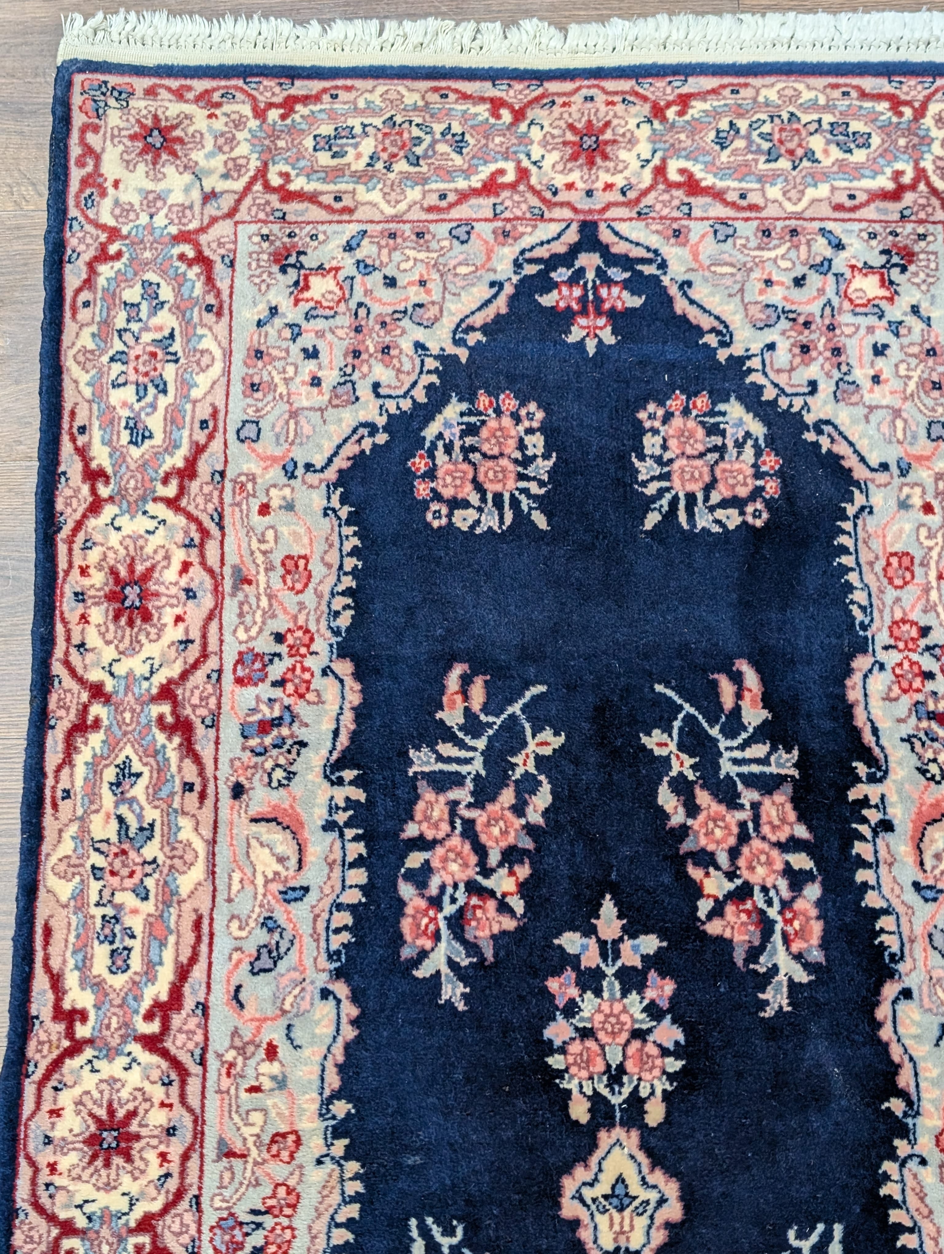 Persian Kerman Runner Rug 2.6 x 12, Navy Blue - Jewel Rugs