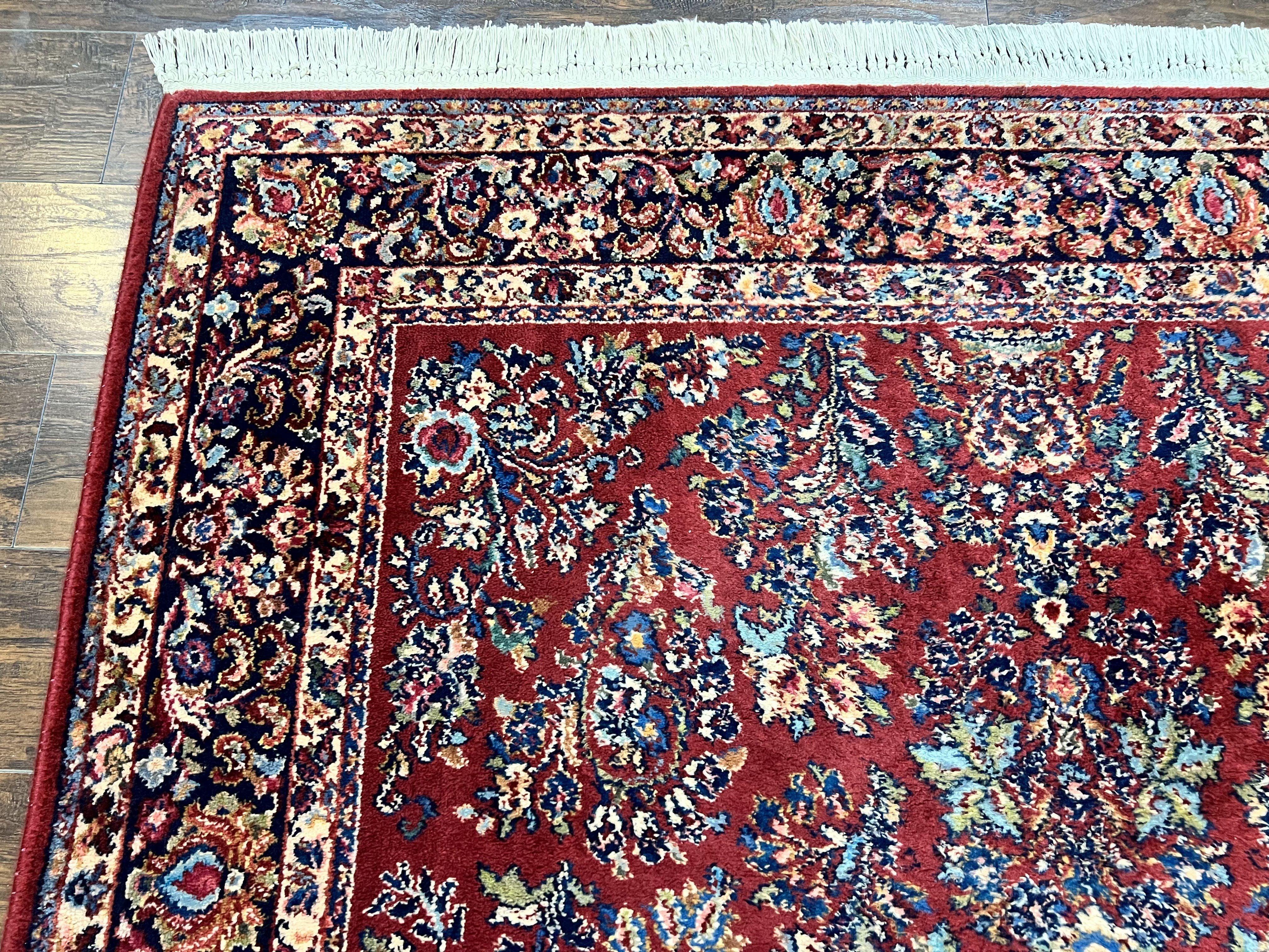 Karastan Rug 5.9 x 9 Red Sarouk #785, Wool Karastan Carpet, Original 700 Series, Vintage Karastan Oriental Rug Discontinued - Jewel Rugs