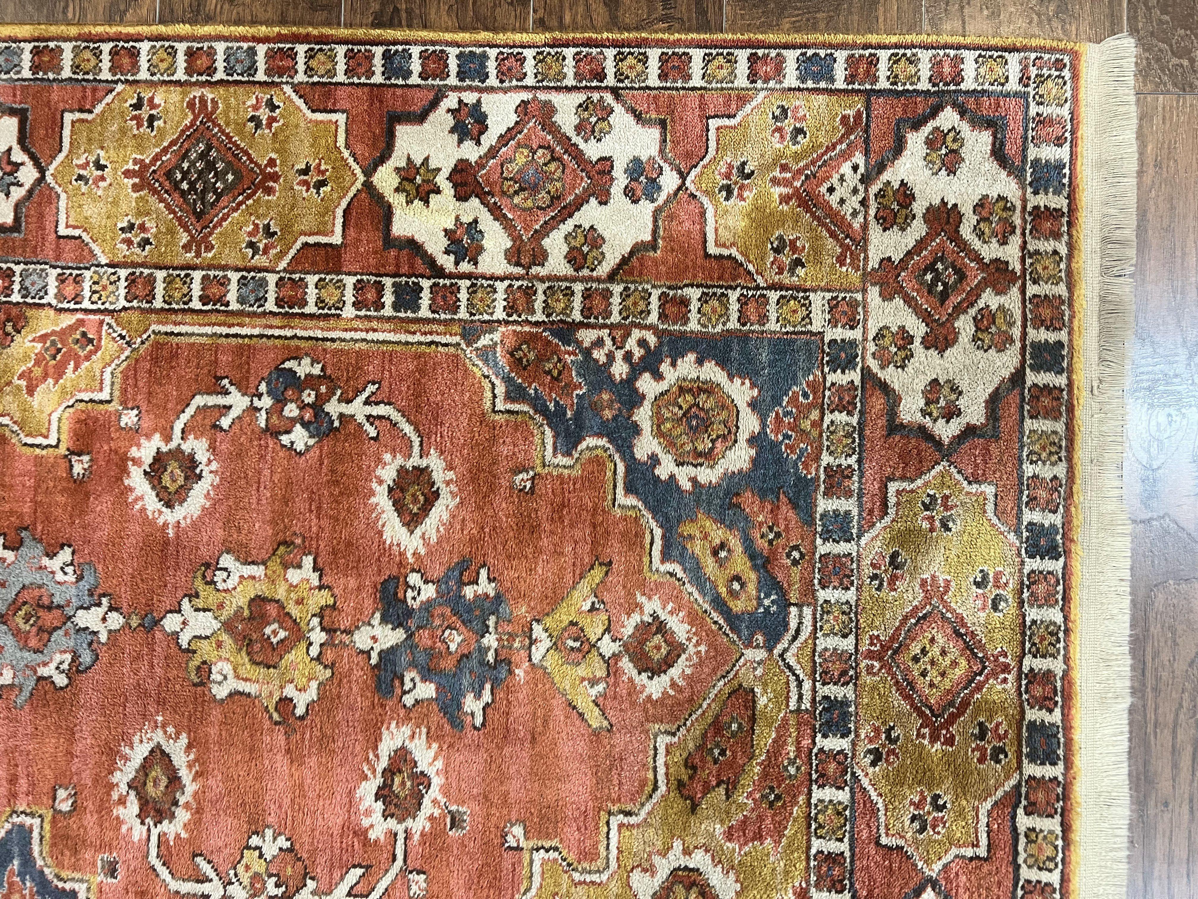 Karastan Rug 4x5, Williamsburg 553 Turkish Church, Wool Pile Discontinued Karastan Carpet, Heriz Geometric Design, Karastan Area Rug - Jewel Rugs