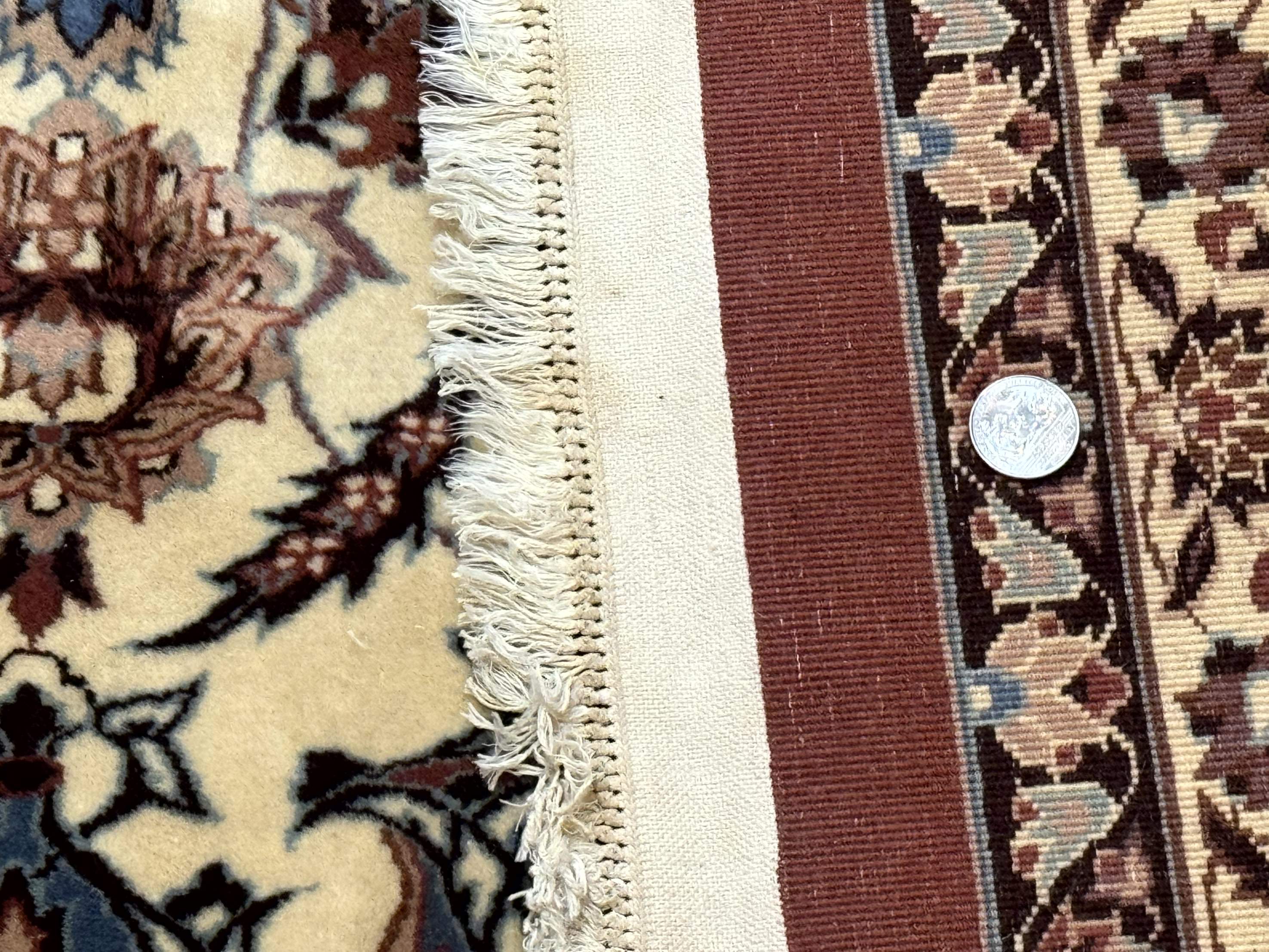 Persian Rug 8x10, Sino Persian Floral Medallion Carpet, Traditional Wool Area Rug, Cream and Brick Red, Fine 210 KPSI - Jewel Rugs