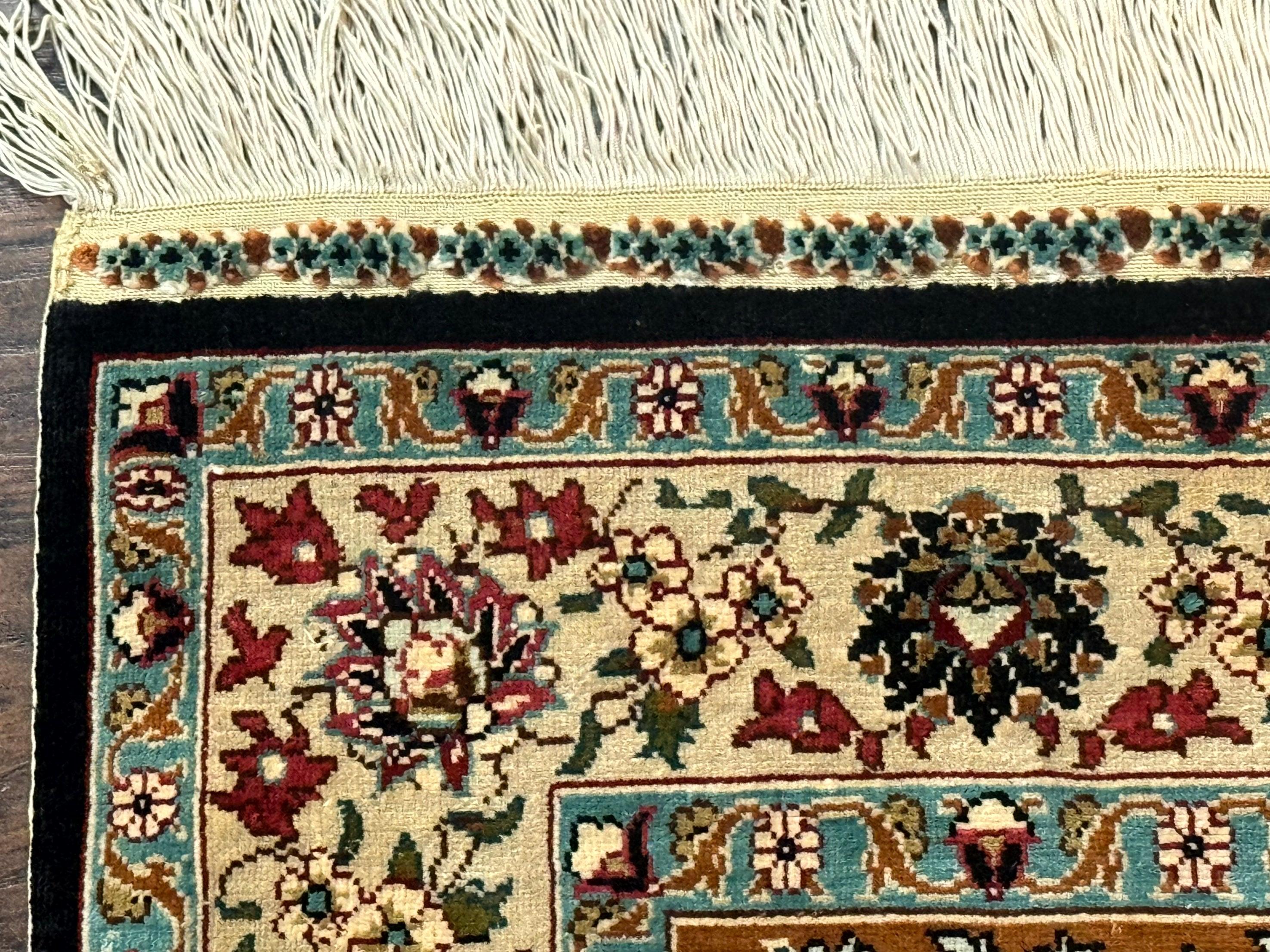 Small Silk Turkish Hereke Rug 2x3, Tree of Life Design, Bird and Animal Pictorials, Very Fine 480 KPSI, Silk on Silk, Signed By Masterweaver - Jewel Rugs