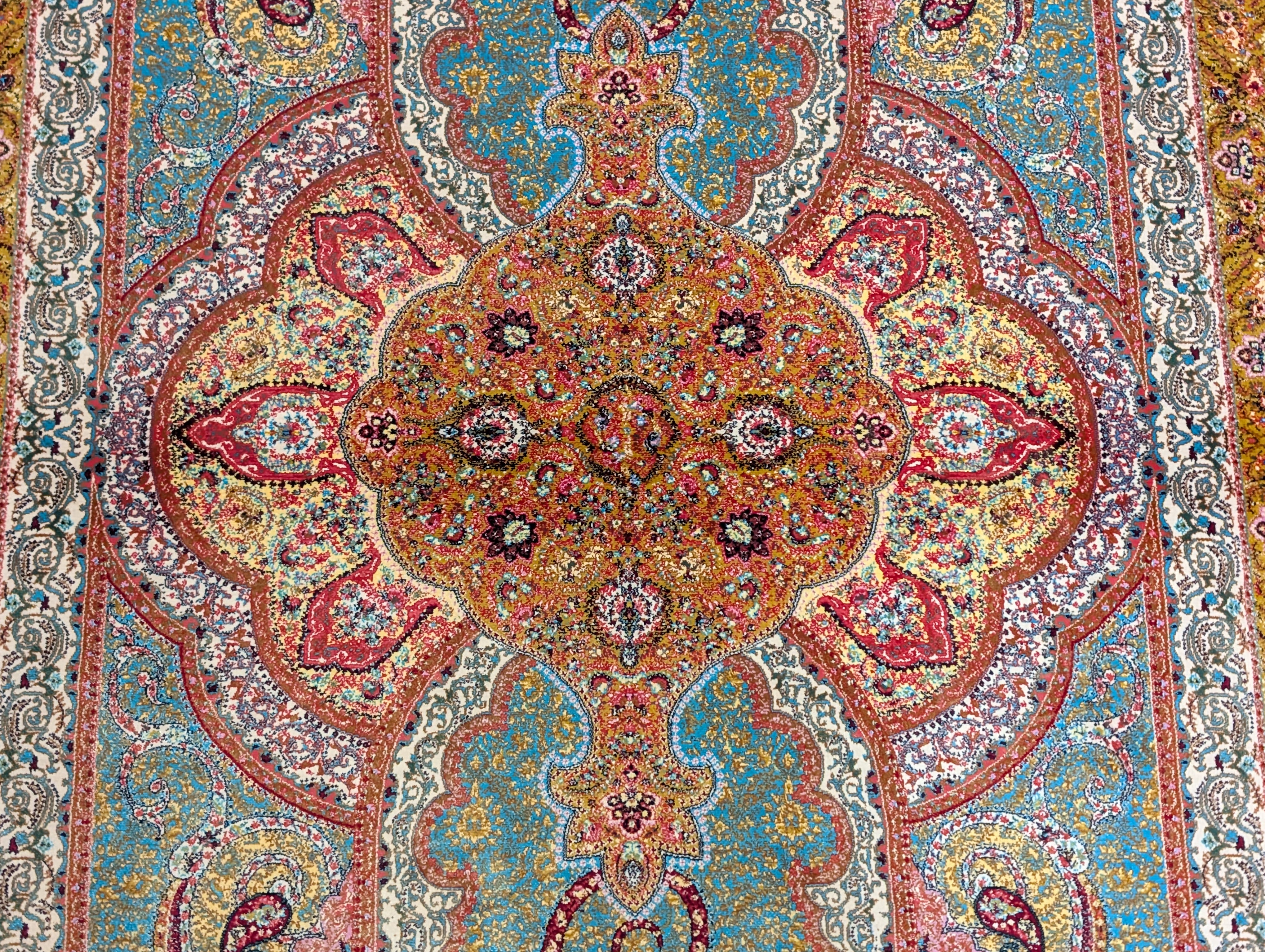 Silk Rug 3x5, Turkish, Multicolor, Fine, Bamboo Silk, New - Jewel Rugs