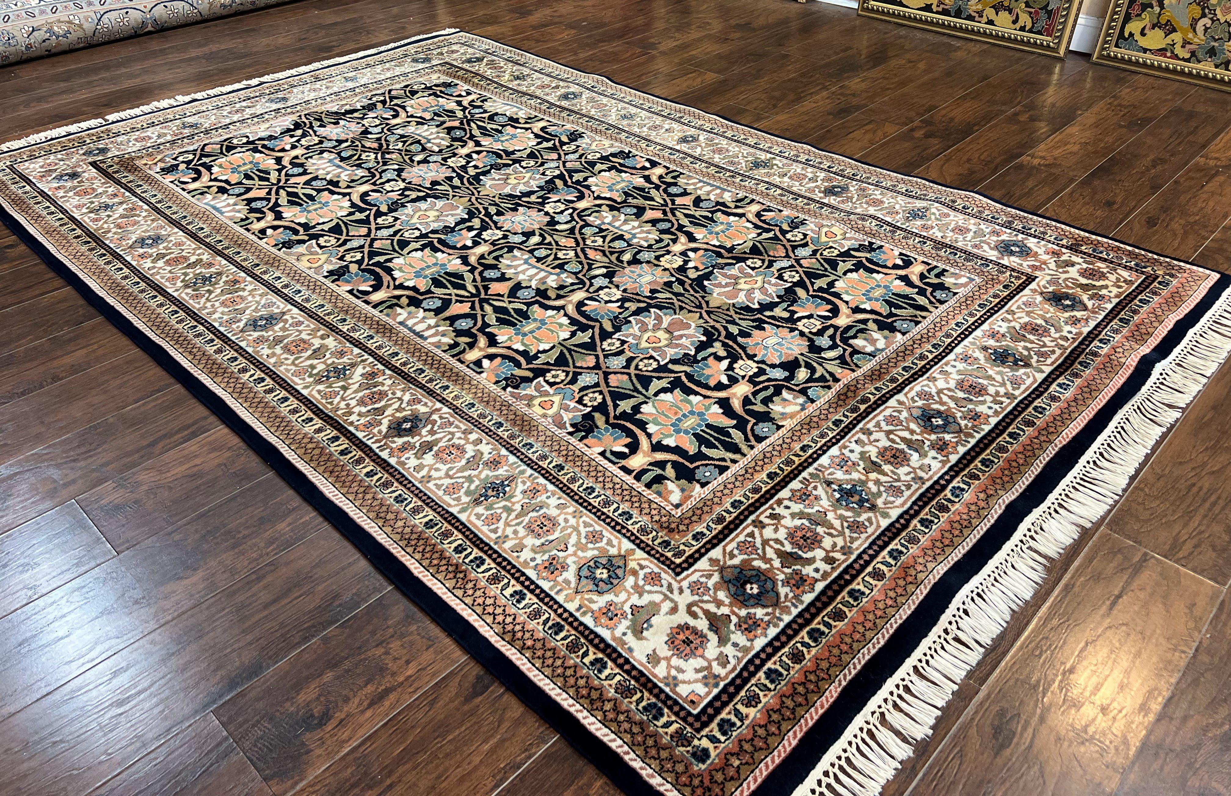 Indo Persian Bidjar Rug 6x10, Vintage Handmade Wool Carpet, Allover Pattern - Jewel Rugs