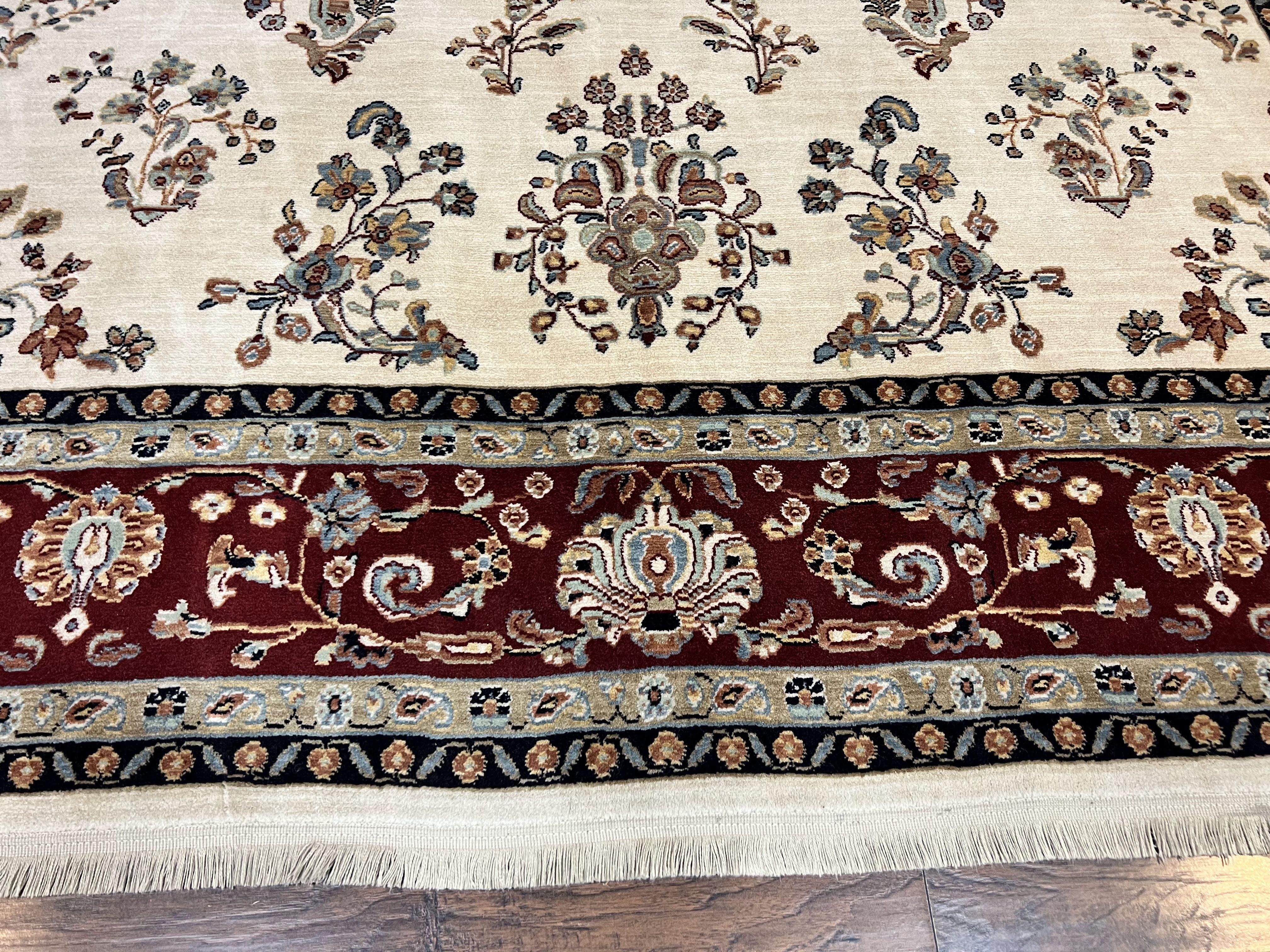 Karastan Rug 8.6 x 11.6, English Manor #2103, Ivory Floral Sarouk, Wool Karastan Carpet, Large Karastan Area Rug, Traditional Karastan Rug - Jewel Rugs