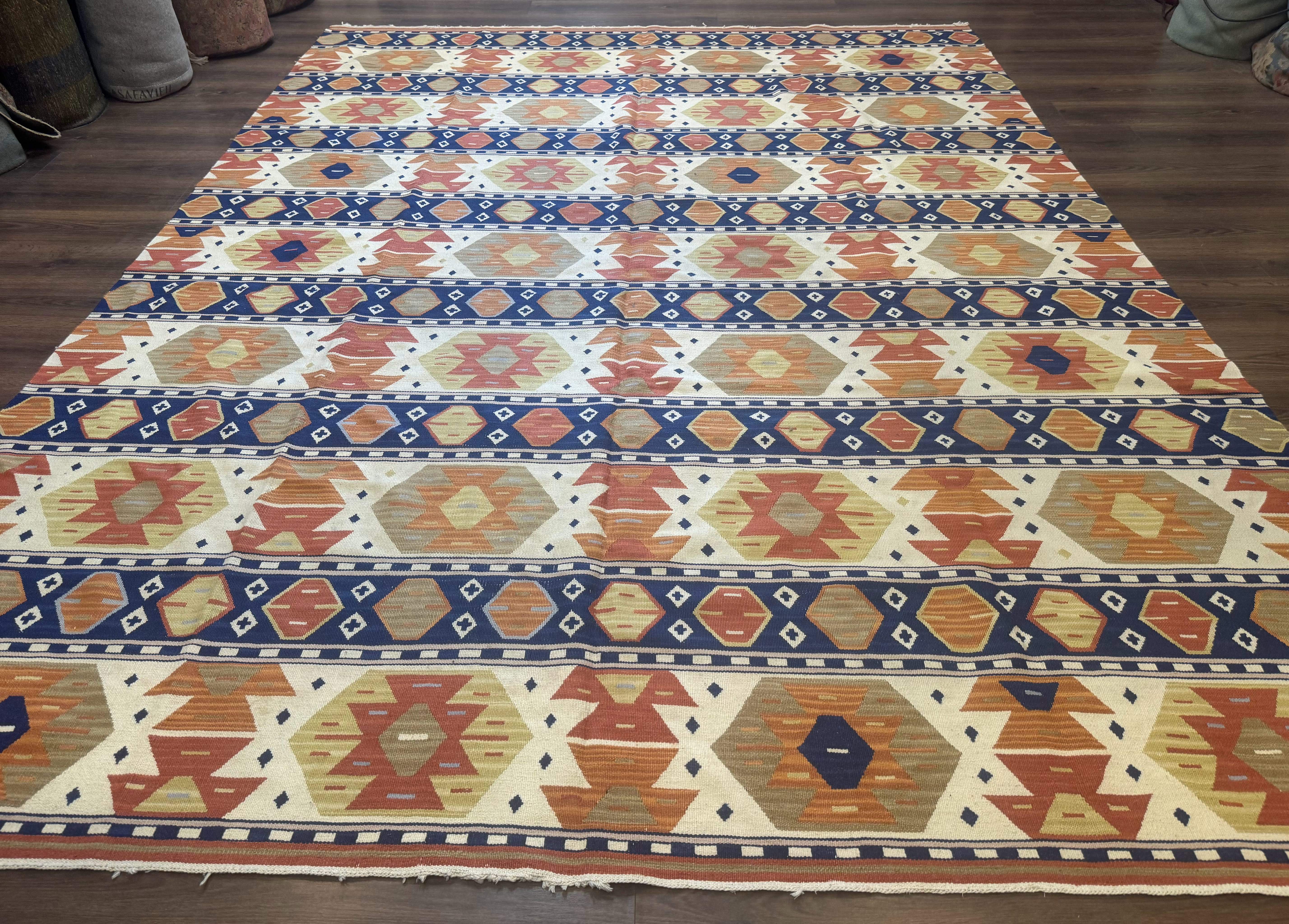 Turkish Kilim Rug 8x11, Handmade, Wool, Nourison Rug - Jewel Rugs