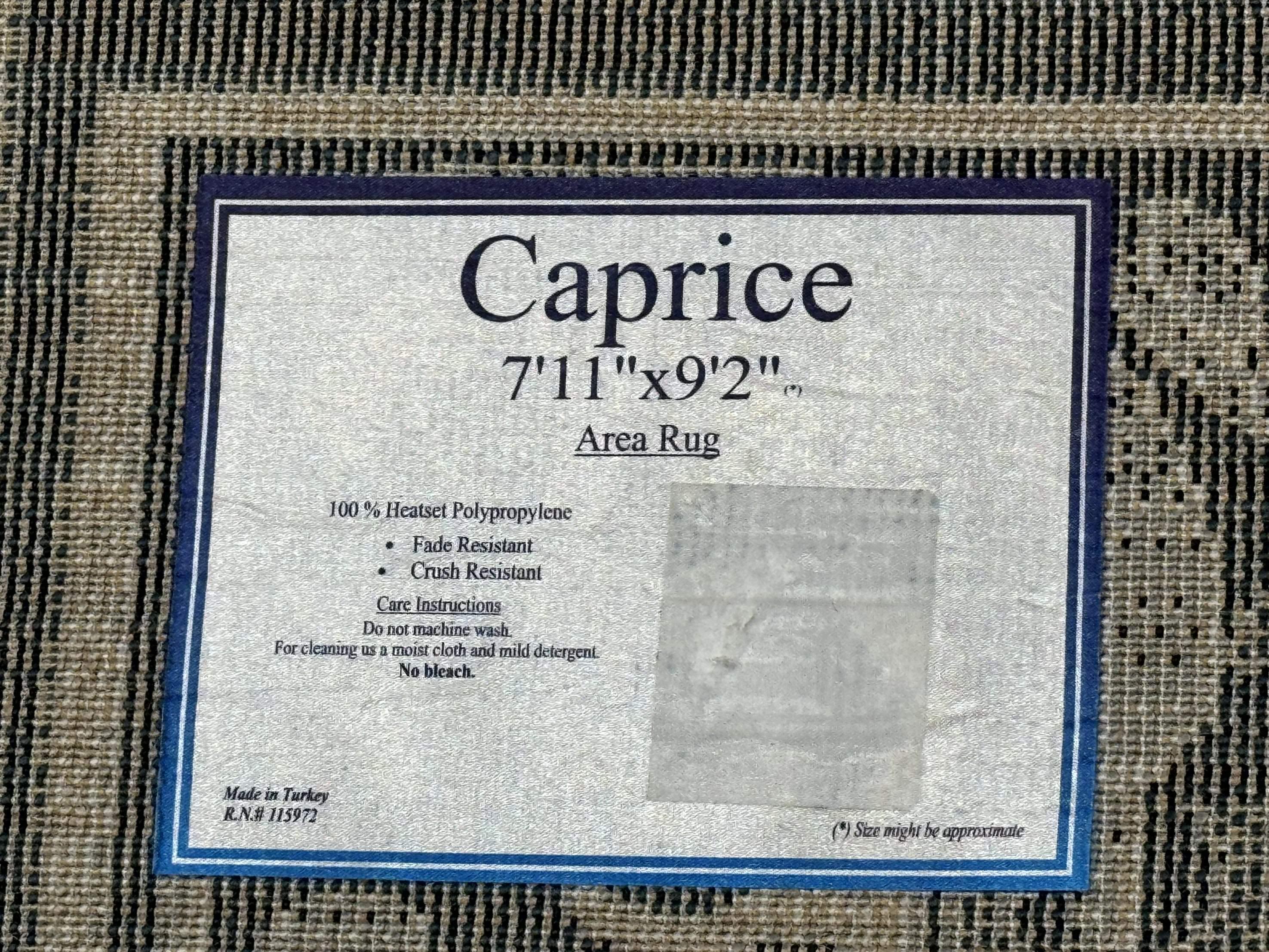 Heriz Pattern Rug 8x10, Modern Heriz Carpet, Geometric Area Rug, Oat and Navy Blue - Jewel Rugs