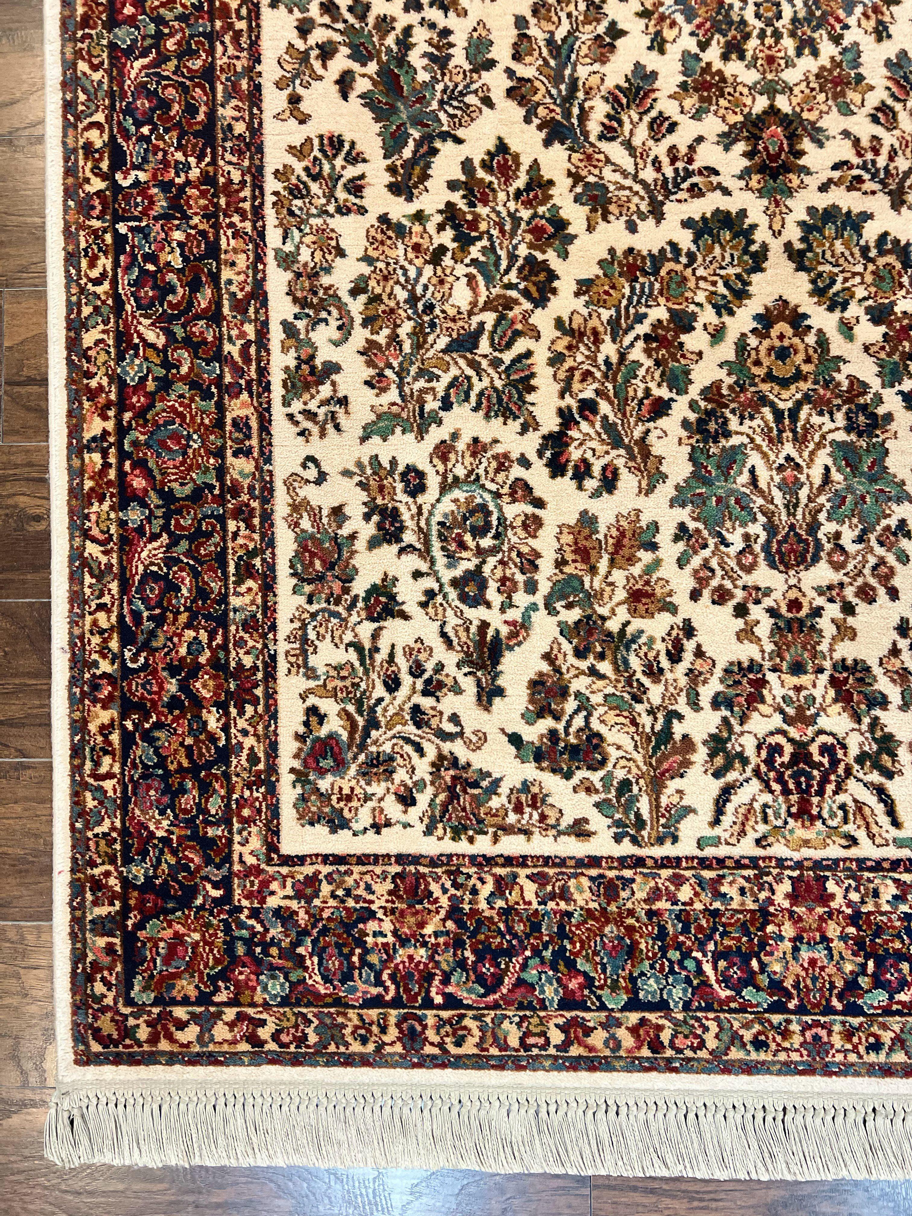 Karastan Rug 5.9 x 9, Ivory Sarouk #760, Wool Vintage Original Collection 700 Series - Jewel Rugs