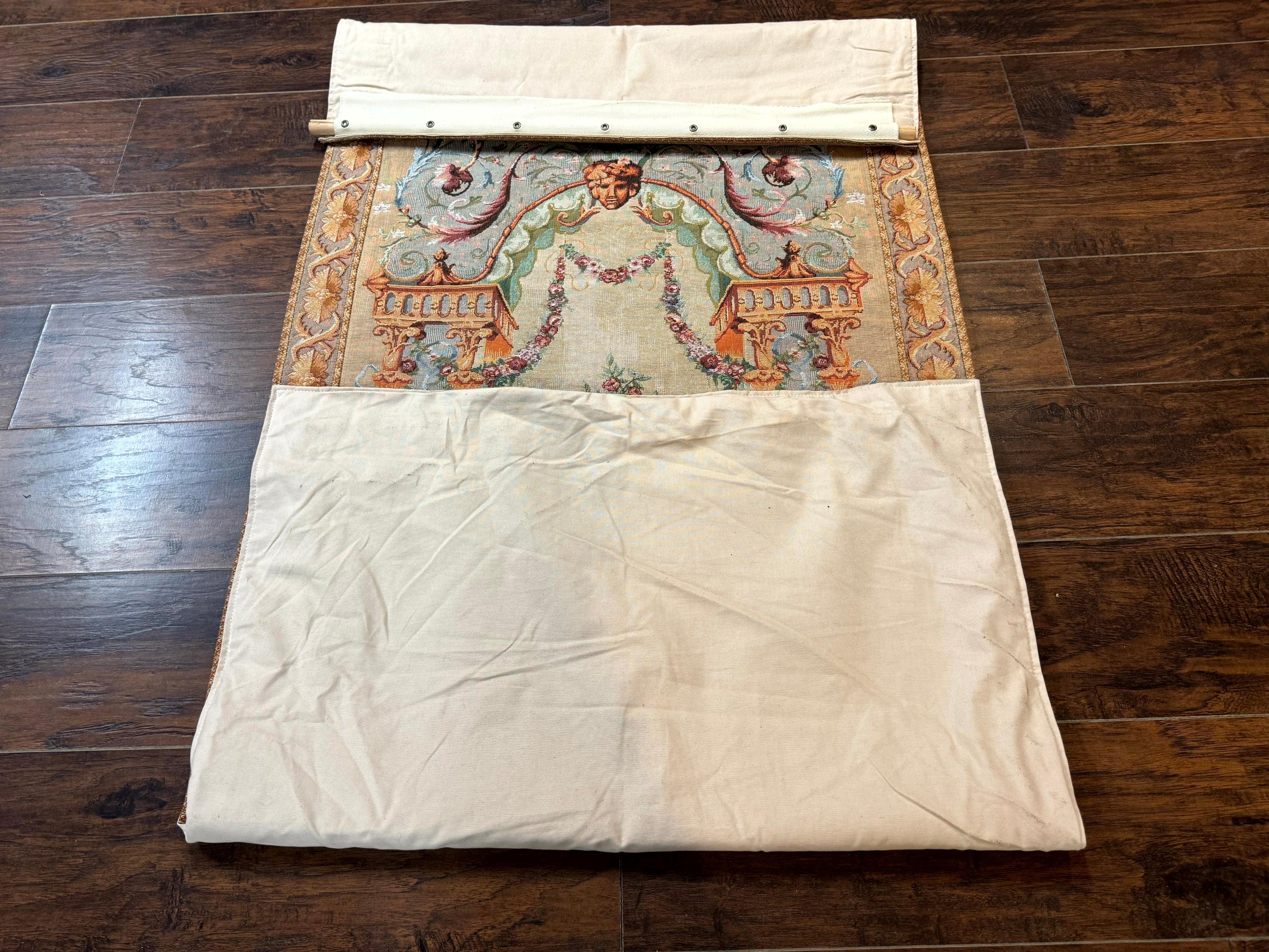 French Tapestry 3x6, Vertical Hanging Tapestry, French Garden, European Design, Elegant, One of Pair - Jewel Rugs