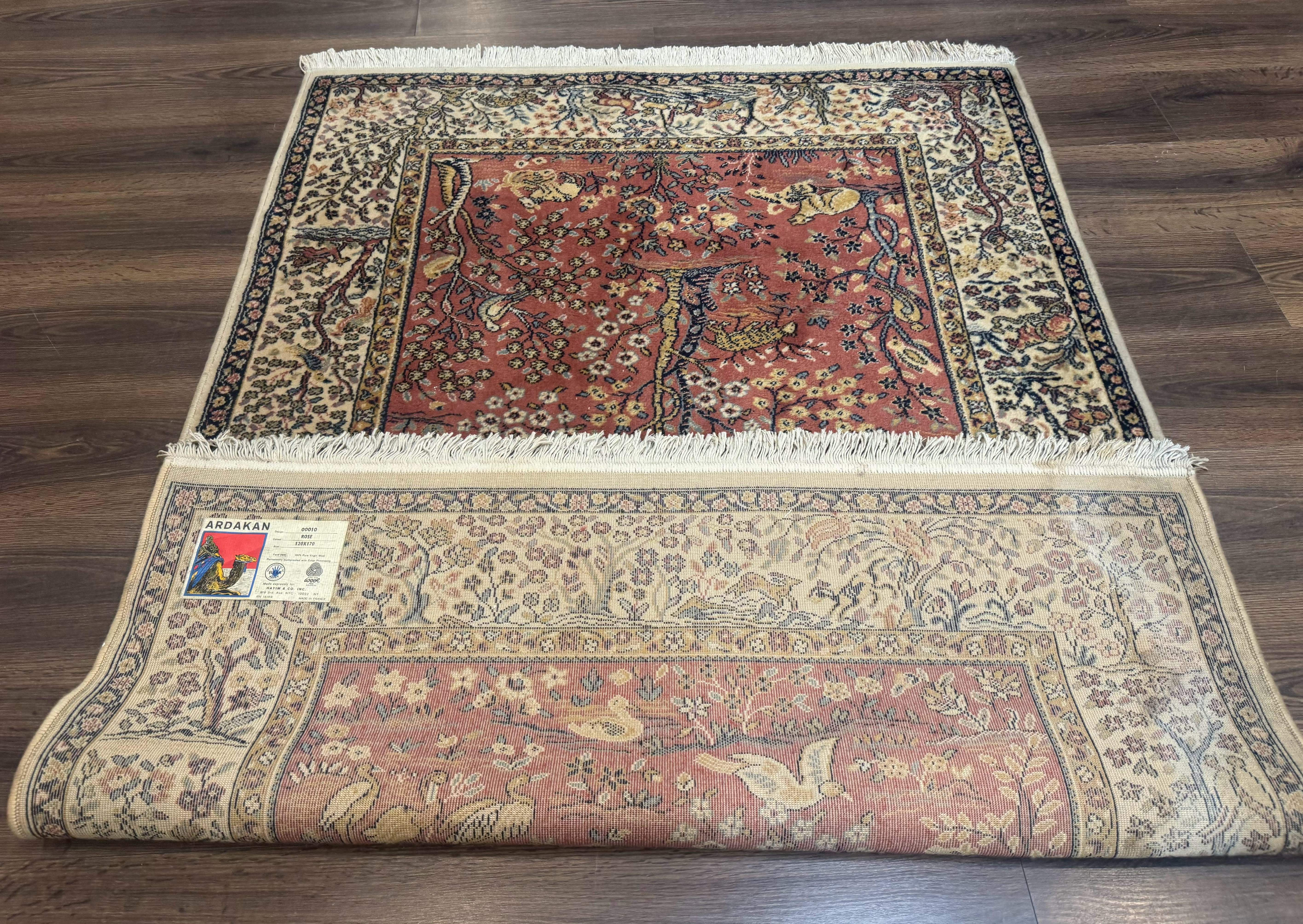 Persian Wool Rug 4x6, Tree of Life Animal Pictorials, Vintage, Power Loomed Ardakan Rug - Jewel Rugs