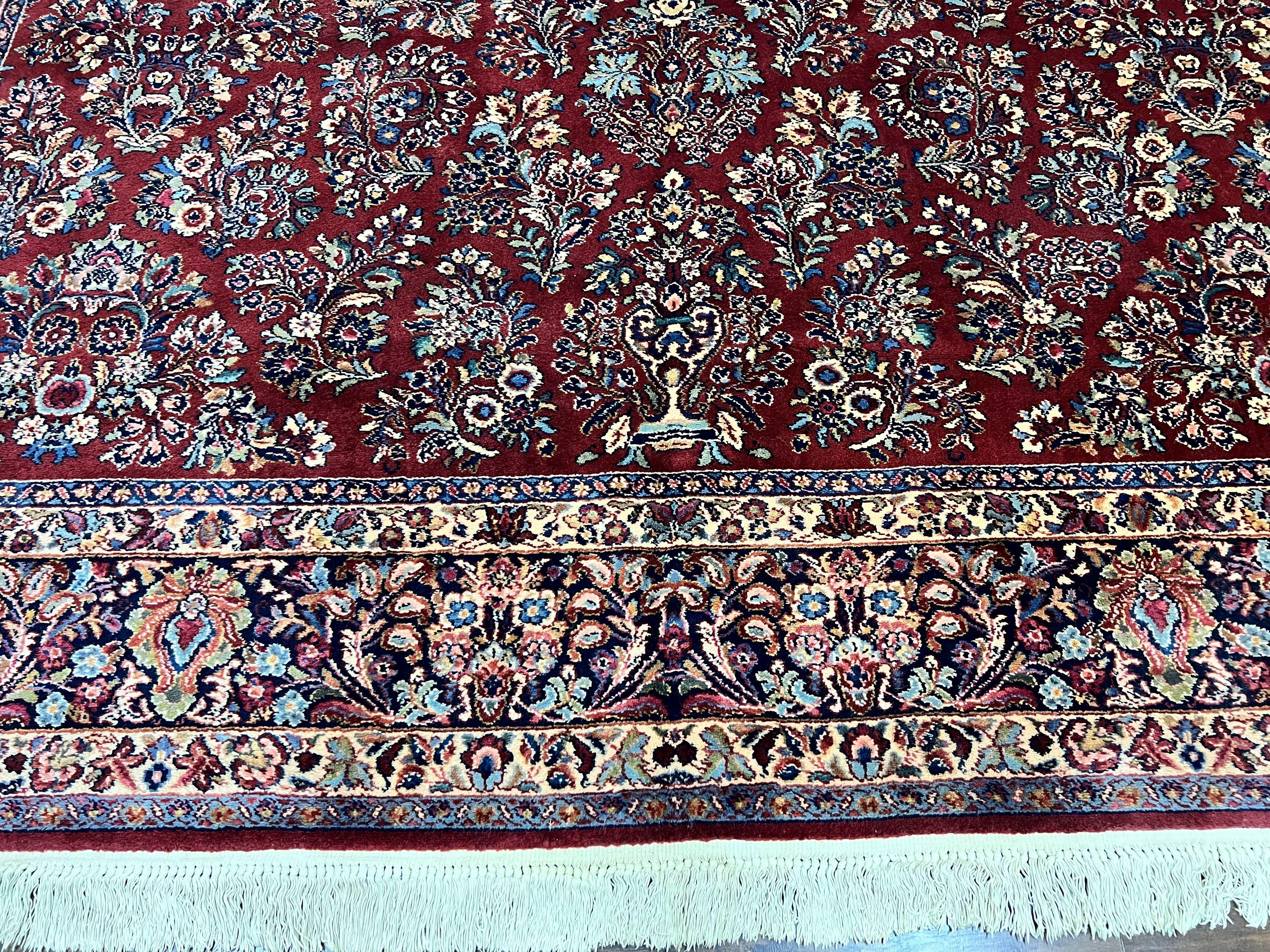 Karastan Rug 10x18 Red Sarouk #785, Wool Karastan Carpet, Original 700 Series, Vintage Discontinued Large Oriental Rug - Jewel Rugs