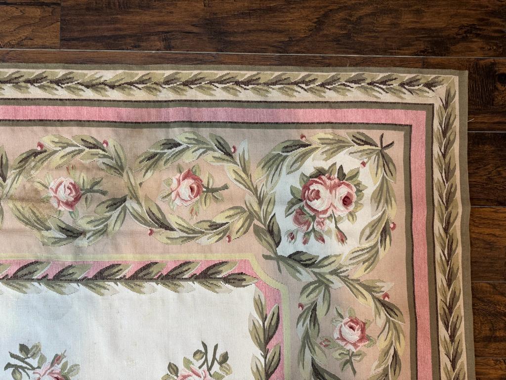 Aubusson Rug 10x14, Wool, Handmade, Floral Bouquets, European Design - Jewel Rugs