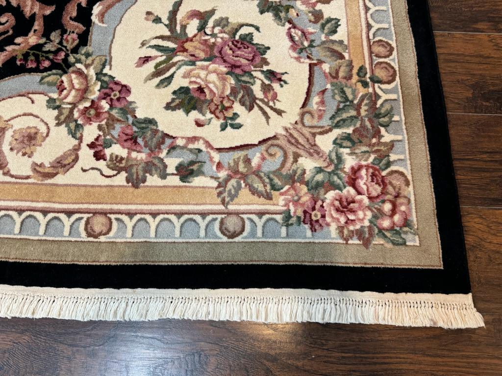 Aubusson Rug 8x10, Floral, Wool Pile, Elegant, European Design, Handmade, Fine - Jewel Rugs