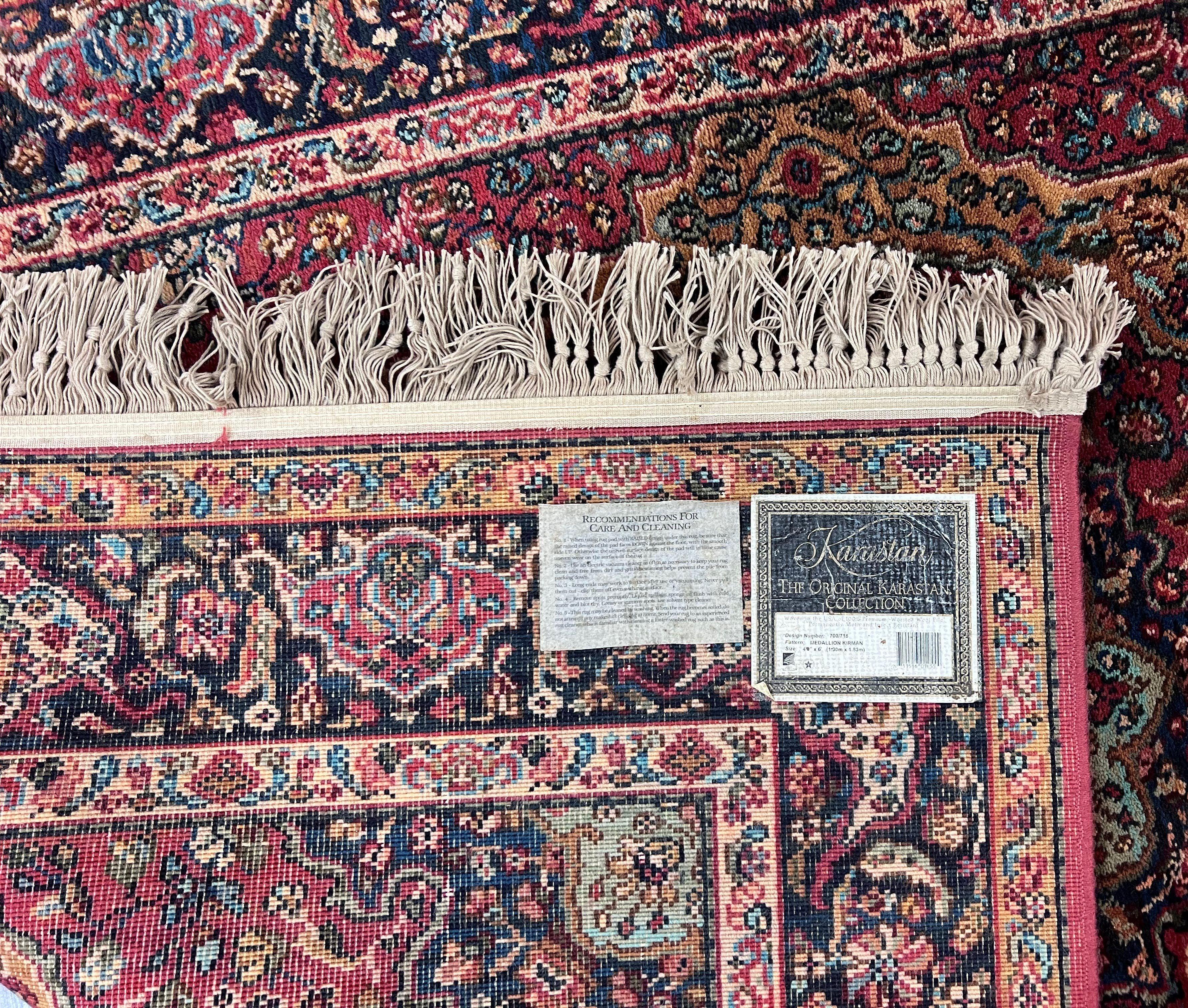 Karastan Rug 4x6 Medallion Kirman #700/718, Original Karastan Collection 700 Series, Discontinued Wool Karastan Carpet Vintage 4 x 6 Rug - Jewel Rugs