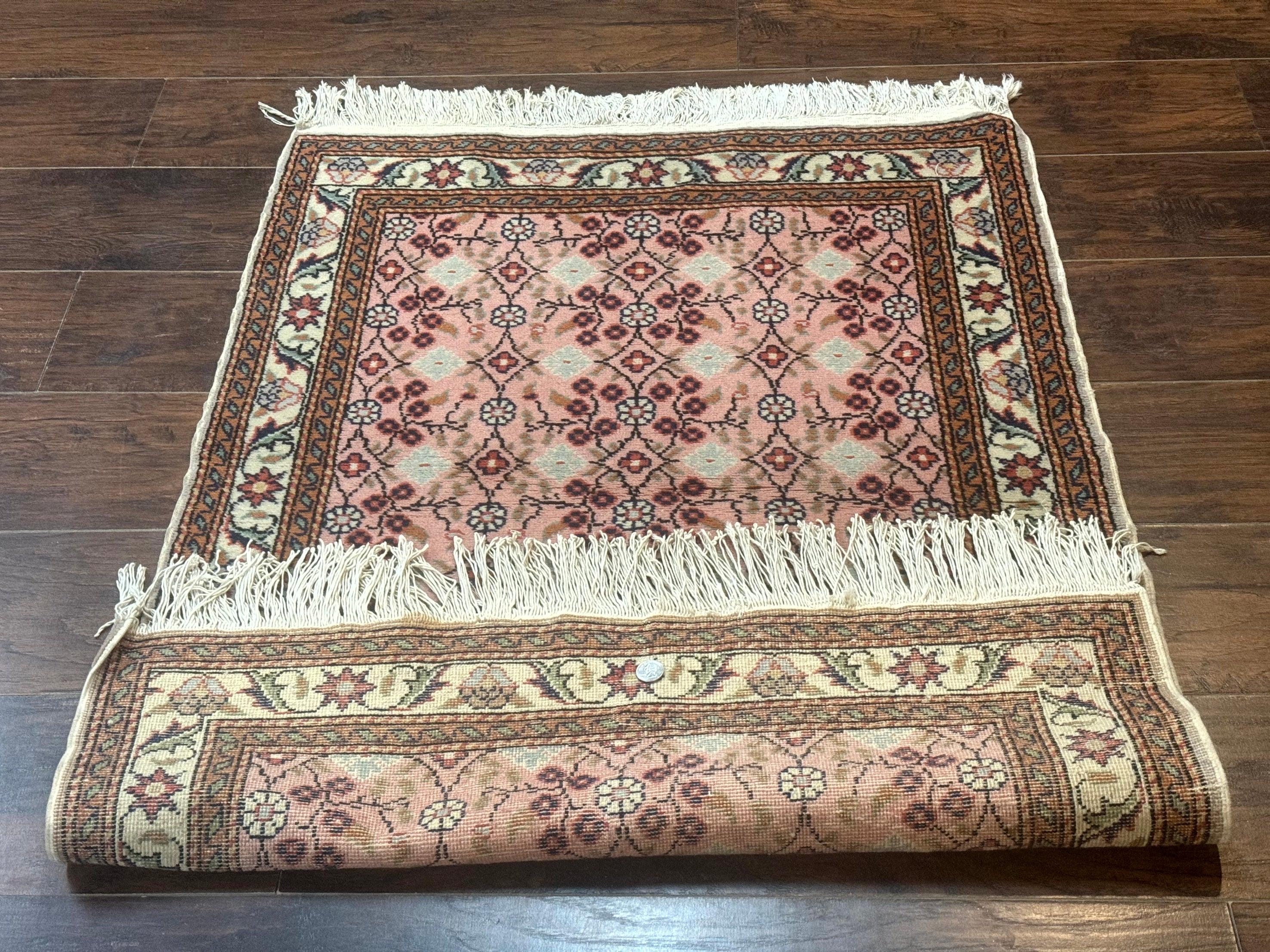 Turkish Sivas Rug 3x4, Pink, Handmade, Wool, Vintage - Jewel Rugs