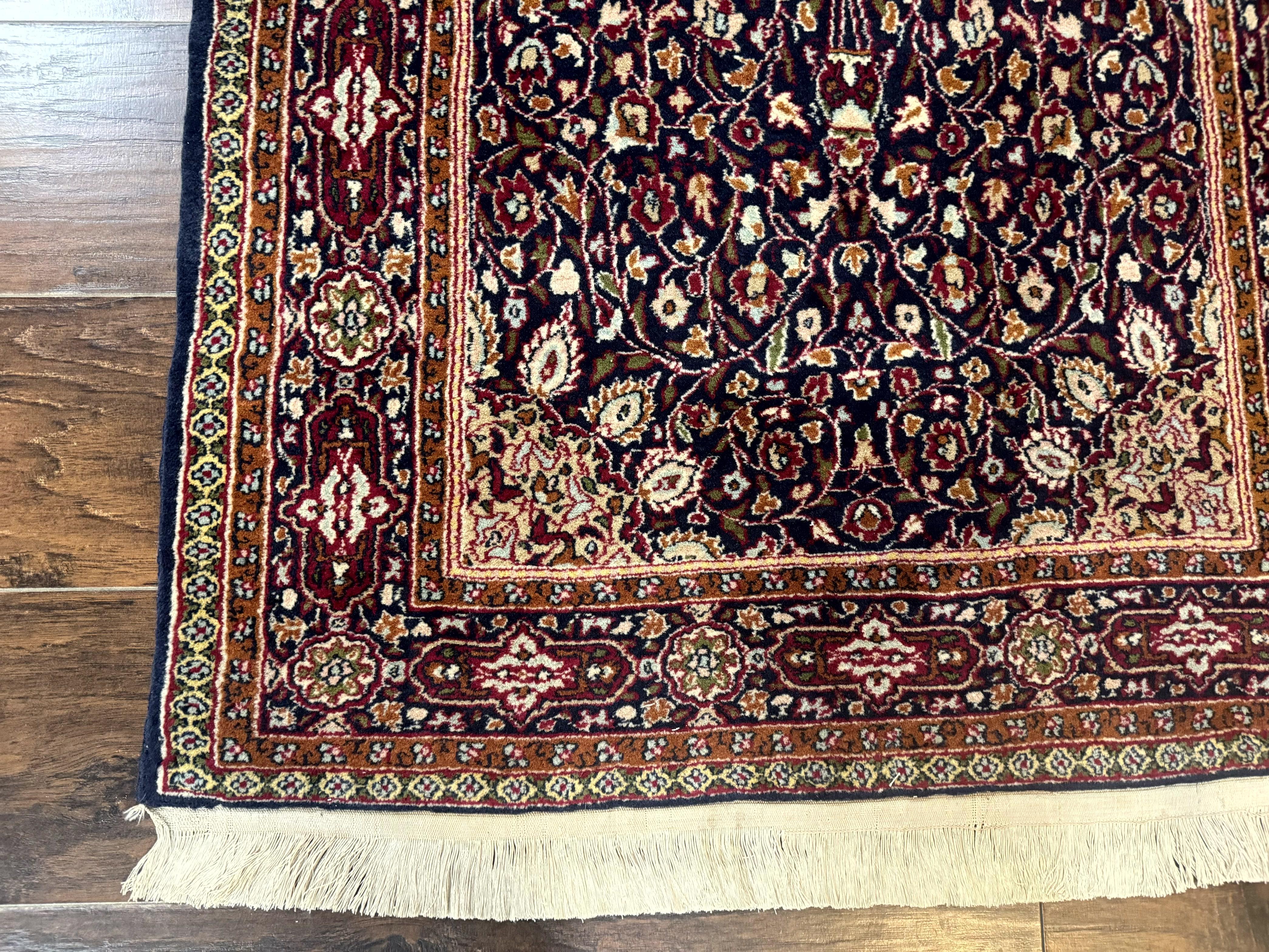 Indo Kashmiri Rug 3x5, Navy Blue, Very Fine 400 KPSI, Pair A - Jewel Rugs