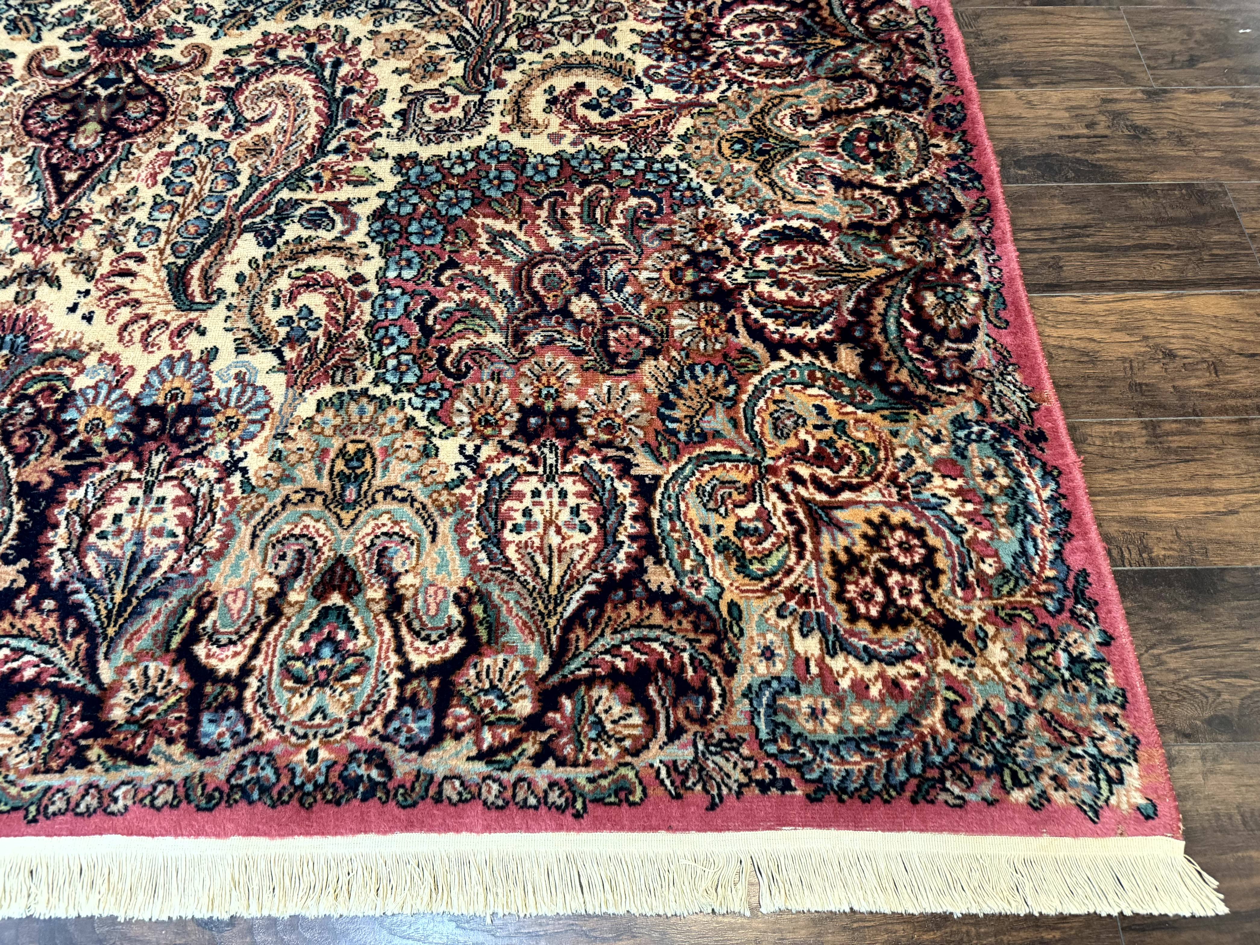 Antique Karastan Kirman Rug 8.8 x 12, Imperial Karastan #1427, Ivory Kirman - Jewel Rugs