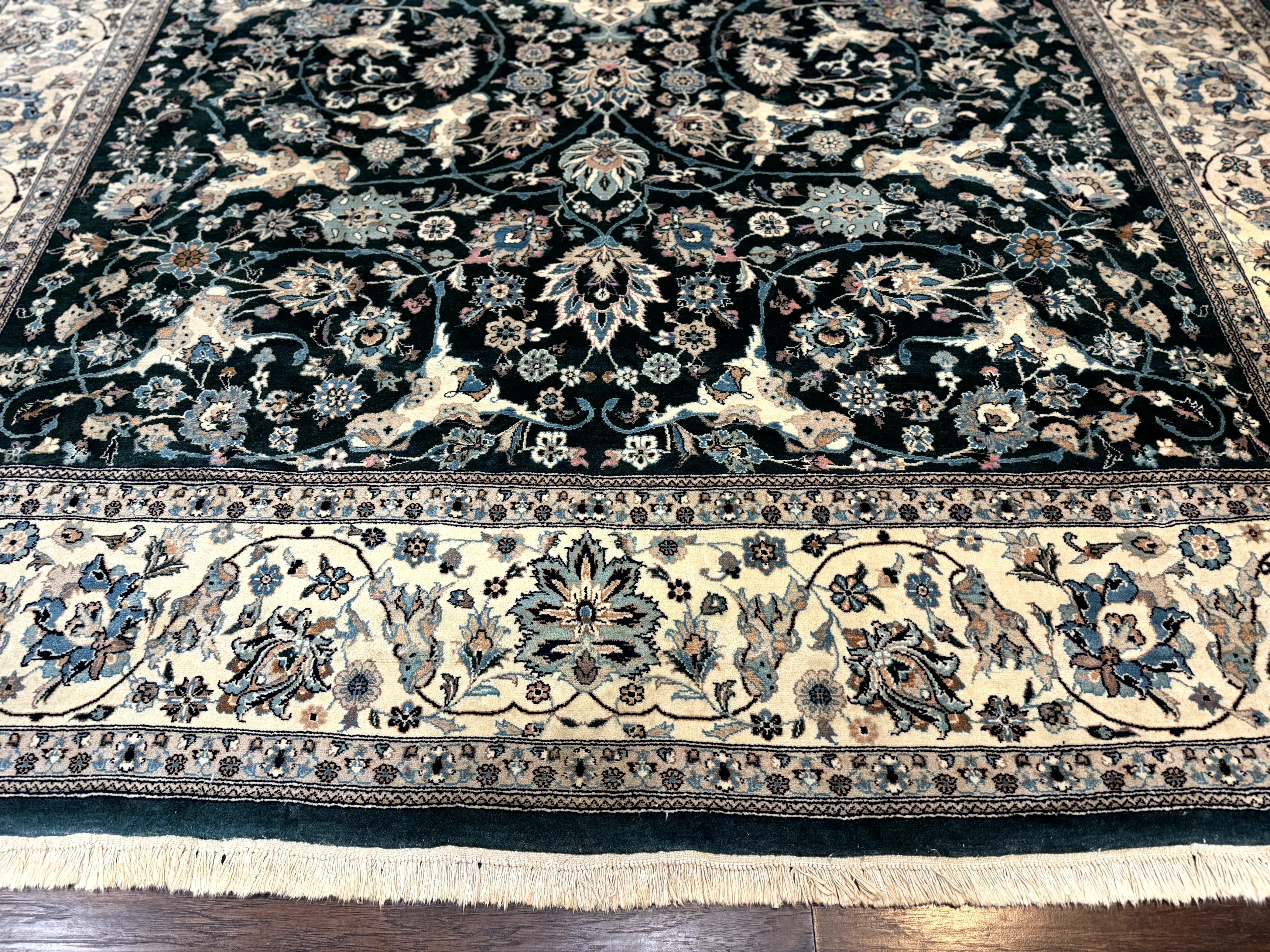 Pak Persian Rug 9x12, Dark Green, Floral Allover - Jewel Rugs