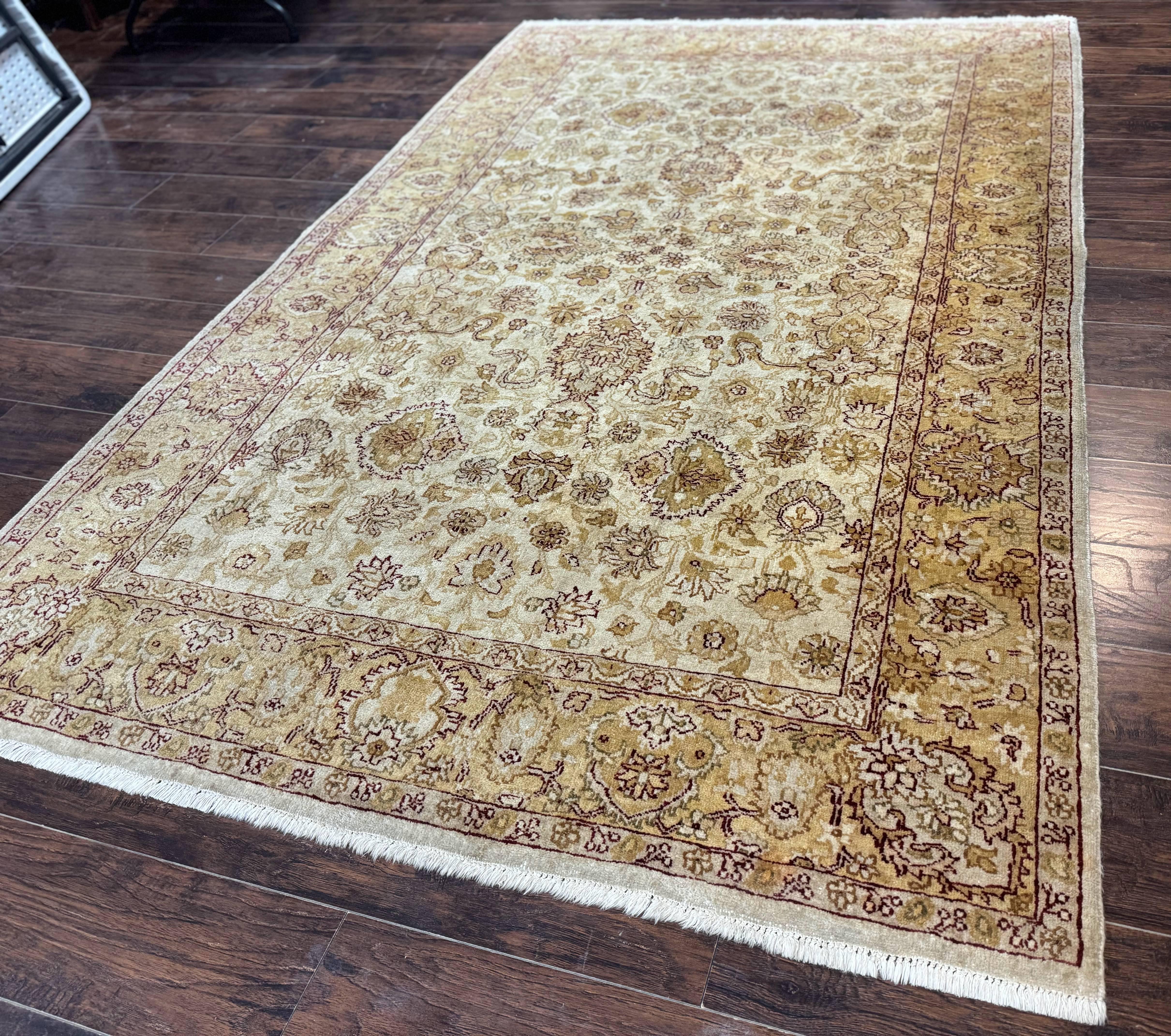 Turkish Oushak Rug 6x9, Vintage, Beige - Jewel Rugs