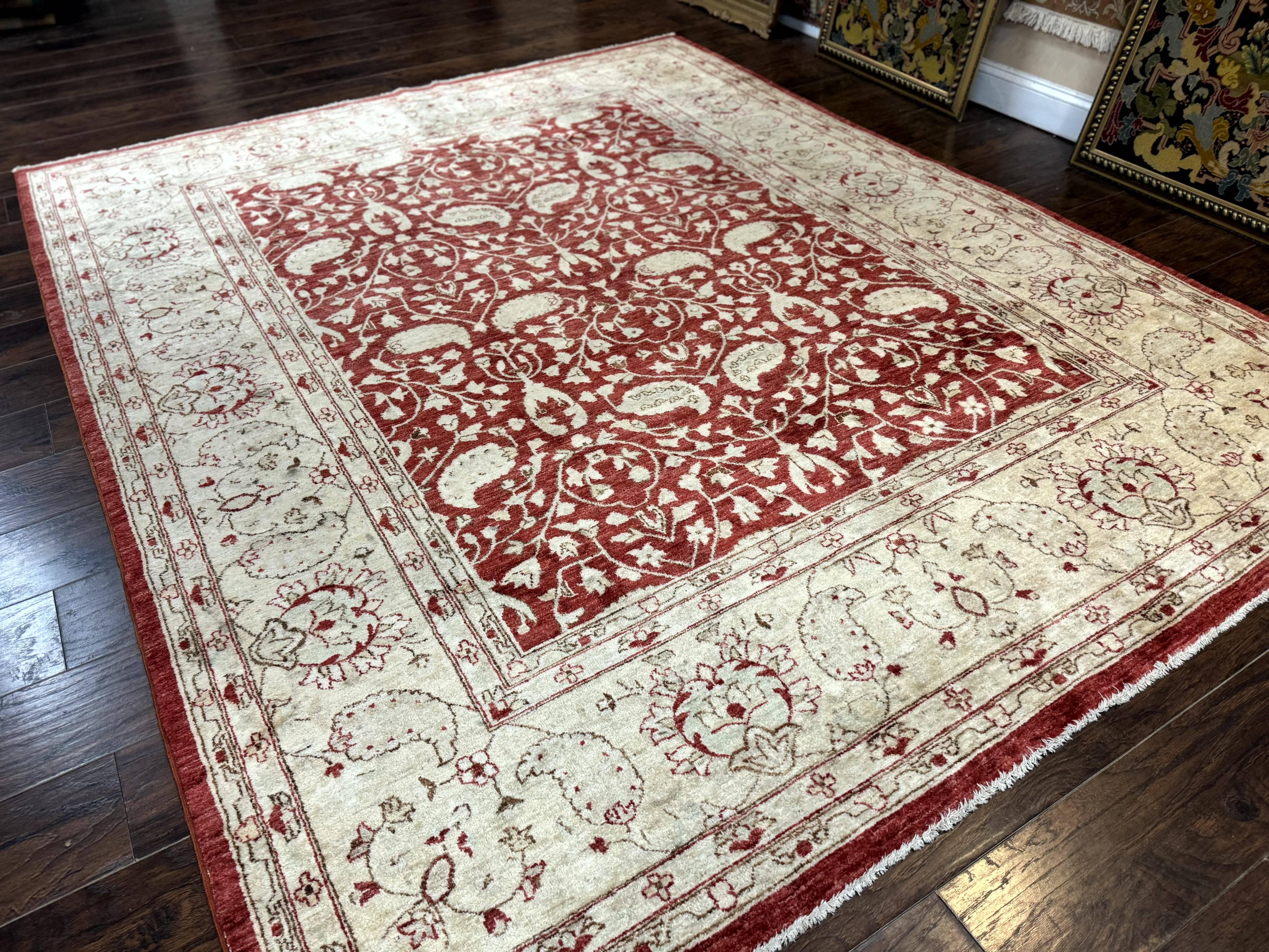 Pakistani Chobi Rug 8x10, Red, Handmade - Jewel Rugs