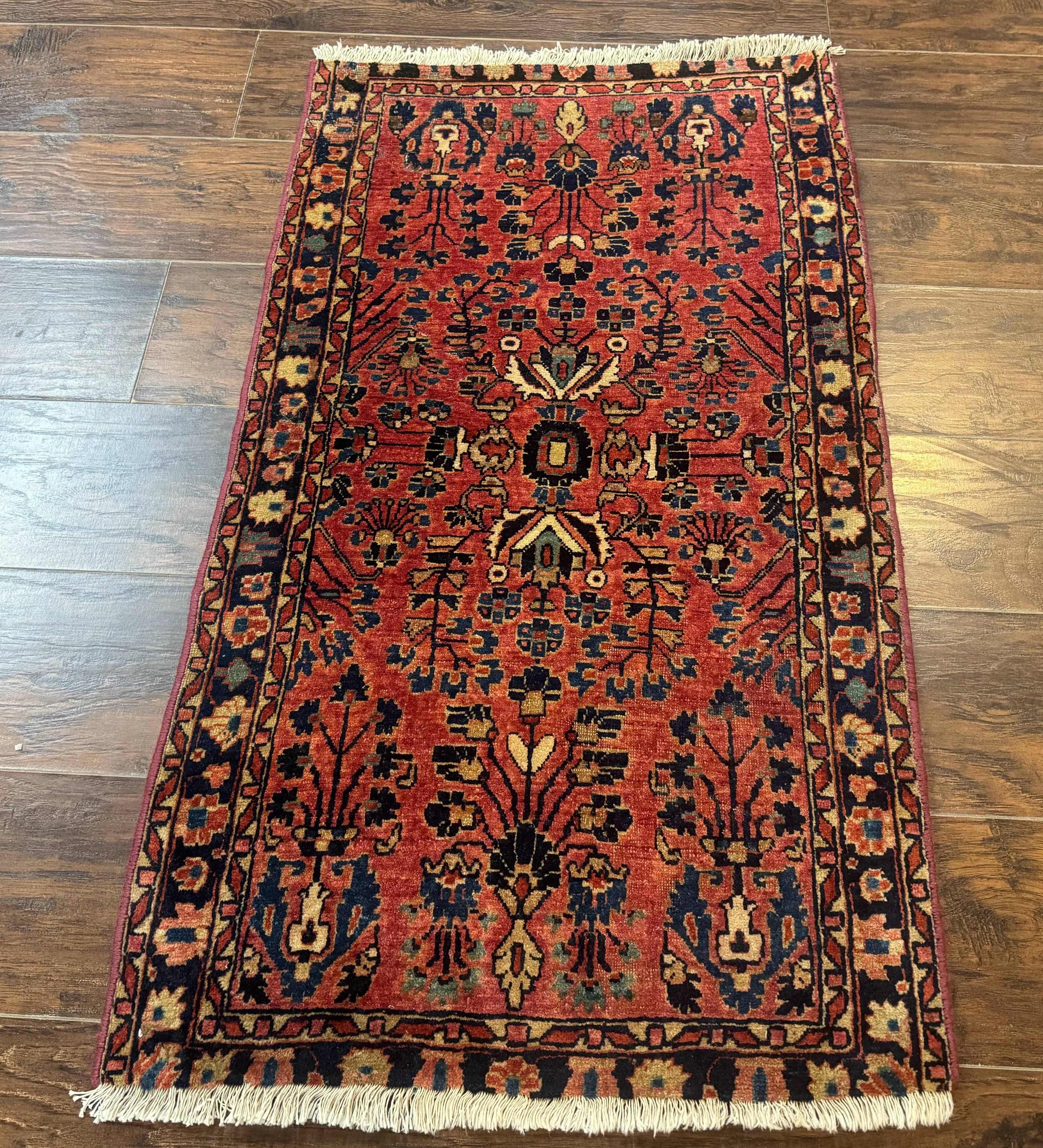 Persian Sarouk Rug 2x4, Red, Antique, 1920s Persian Carpet, Wool - Jewel Rugs