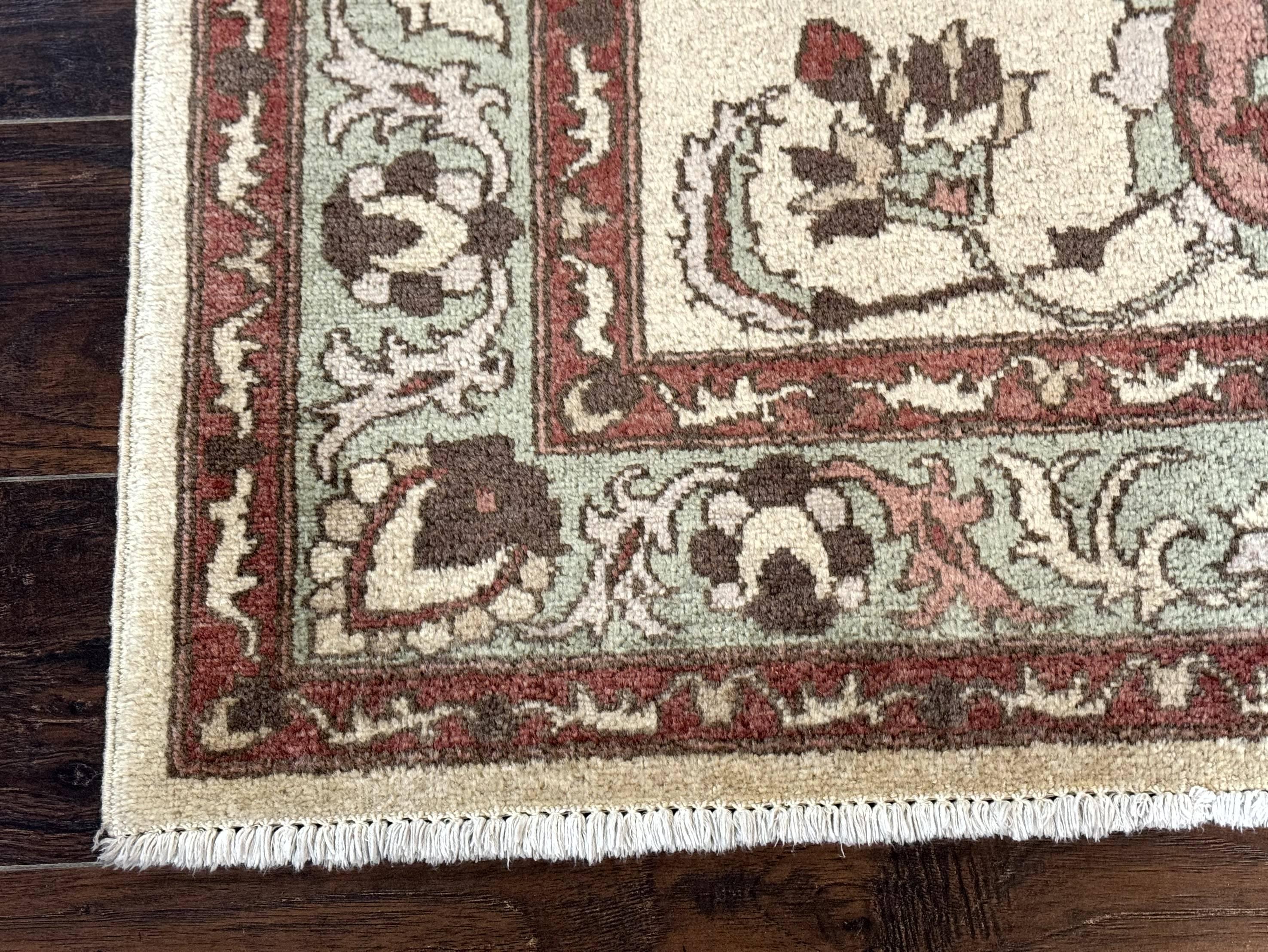 Indo Mahal Rug 4 x 5.6, Indian Handmade Wool Area Rug - Jewel Rugs
