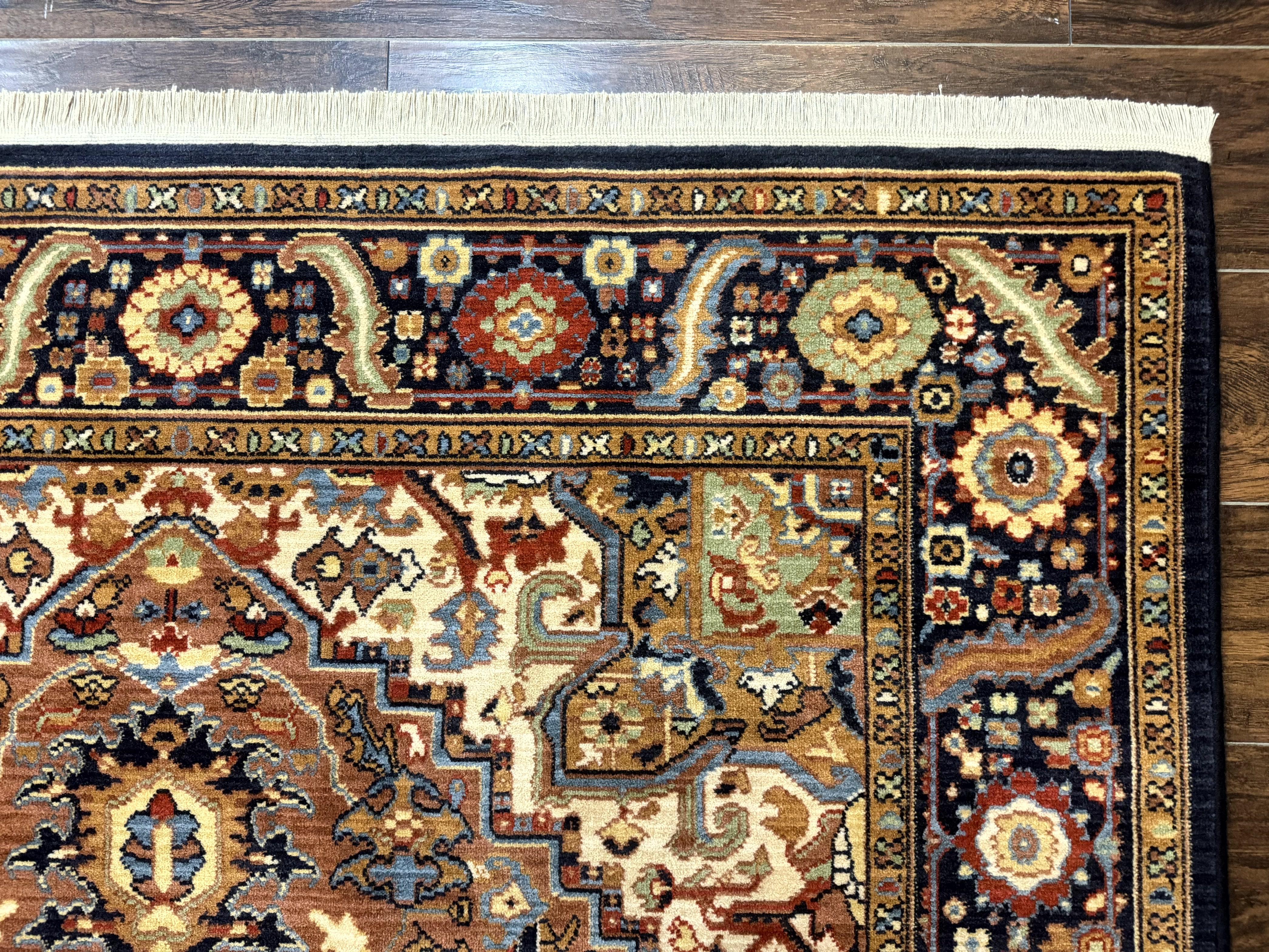 Karastan Rug 6x8, English Manor Windsor Heriz Karastan Carpet, Geometric Design, Wool Pile, Vintage Area Rug - Jewel Rugs