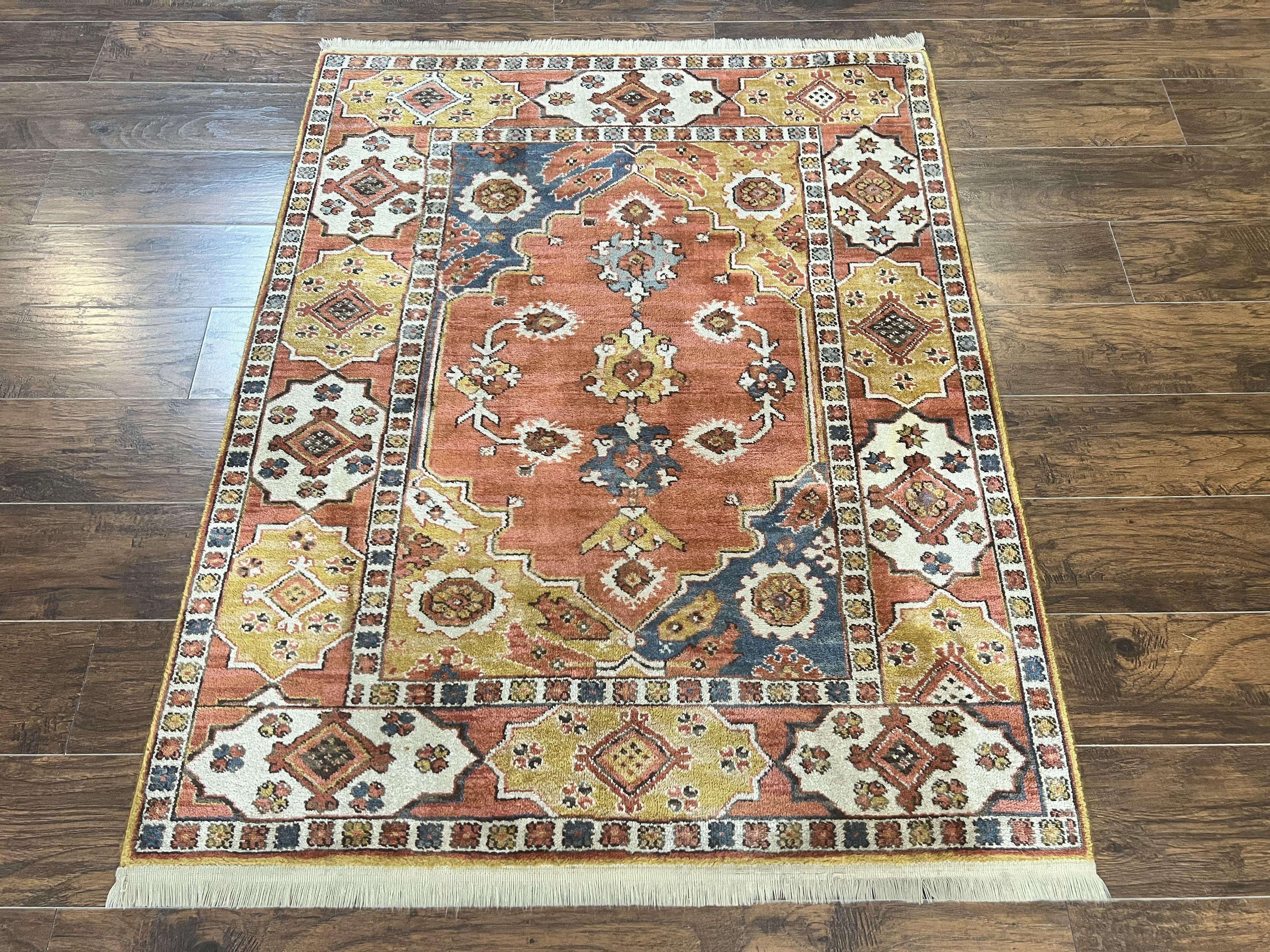 Karastan Rug 4x5, Williamsburg 553 Turkish Church, Wool Pile Discontinued Karastan Carpet, Heriz Geometric Design, Karastan Area Rug - Jewel Rugs