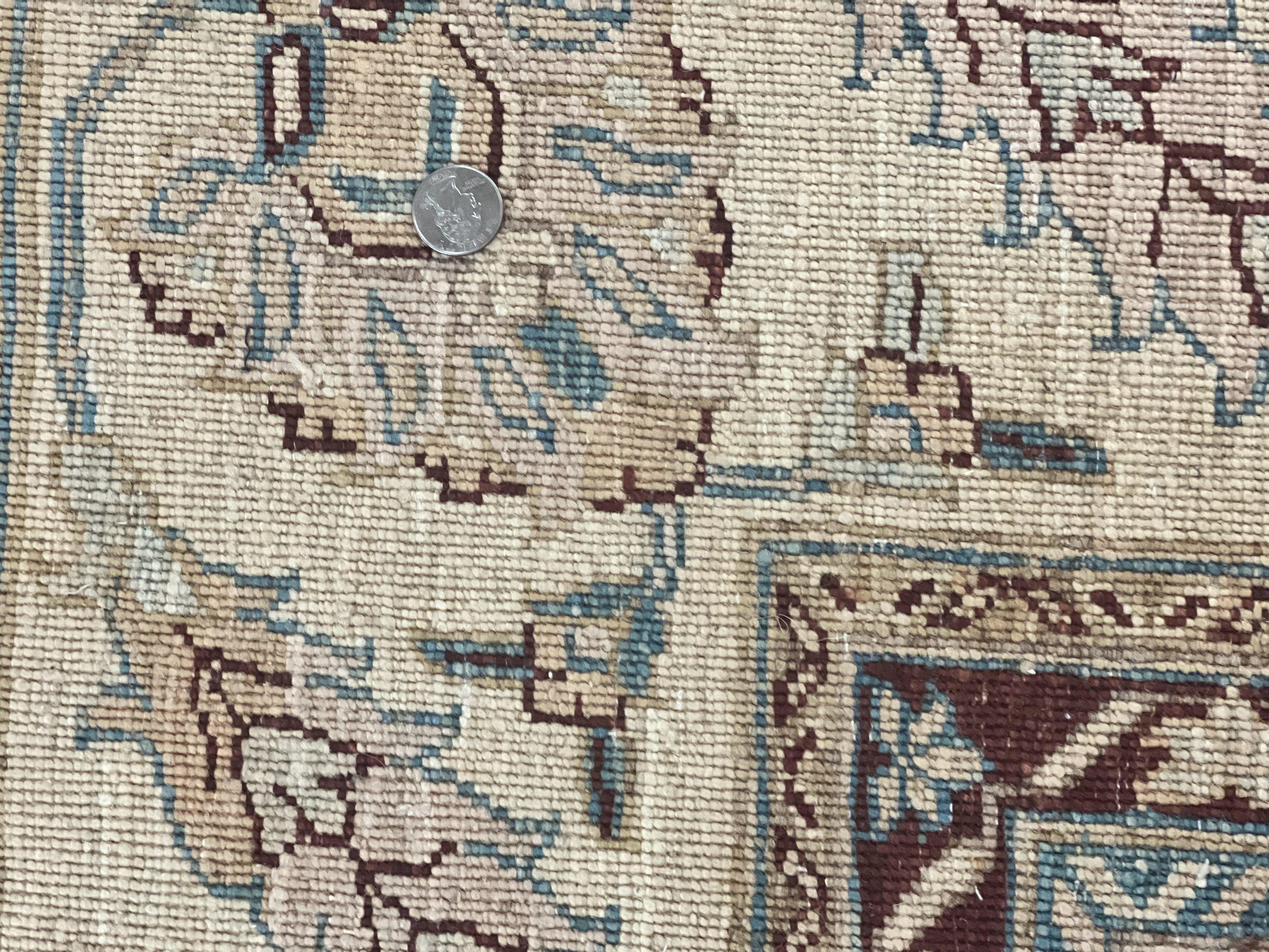 Peshawar Rug 9x11, Pakistani Oriental Carpet, Maroon and Beige, Floral Allover, Wool Hand Knotted Handmade Vintage Rug - Jewel Rugs